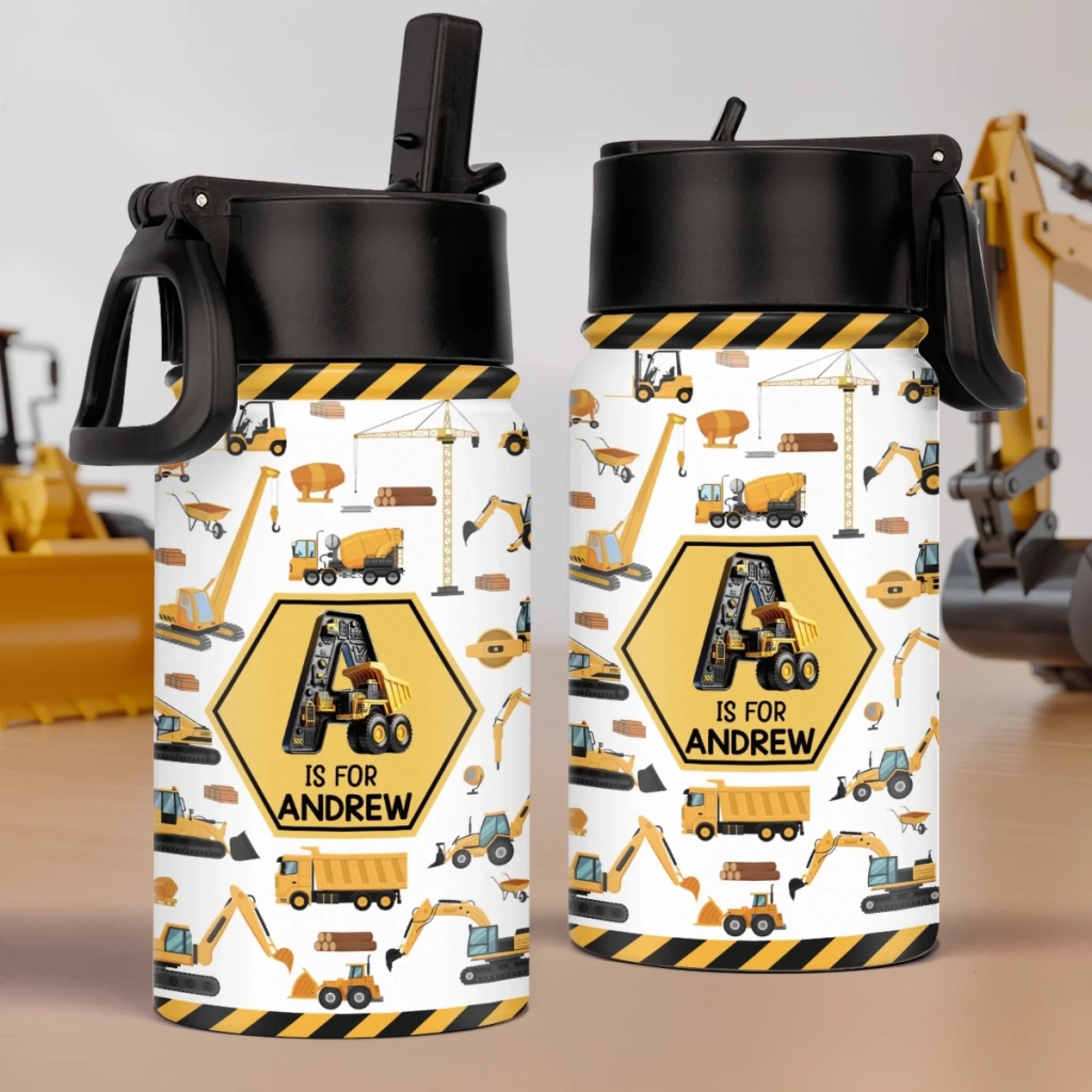 Custom Kids Water Bottle - Personalized Birthday Gift for Kids with Little Smiles Big Dreams Design