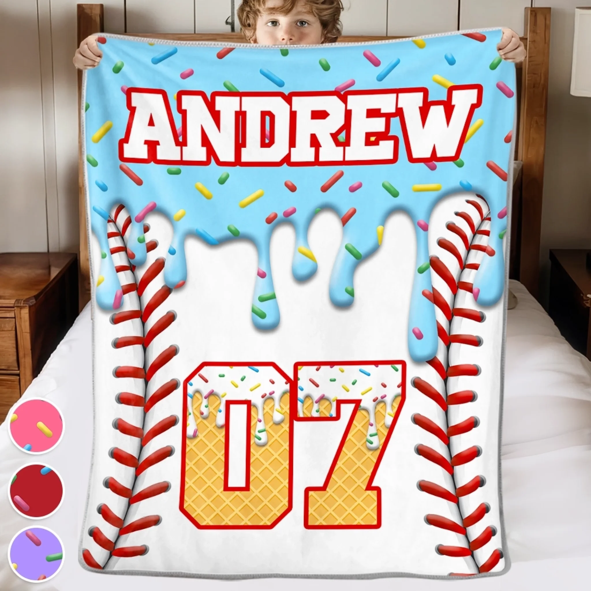Custom Baseball Blanket Personalized Birthday Gift for Baseball Lovers and Sports Fans
