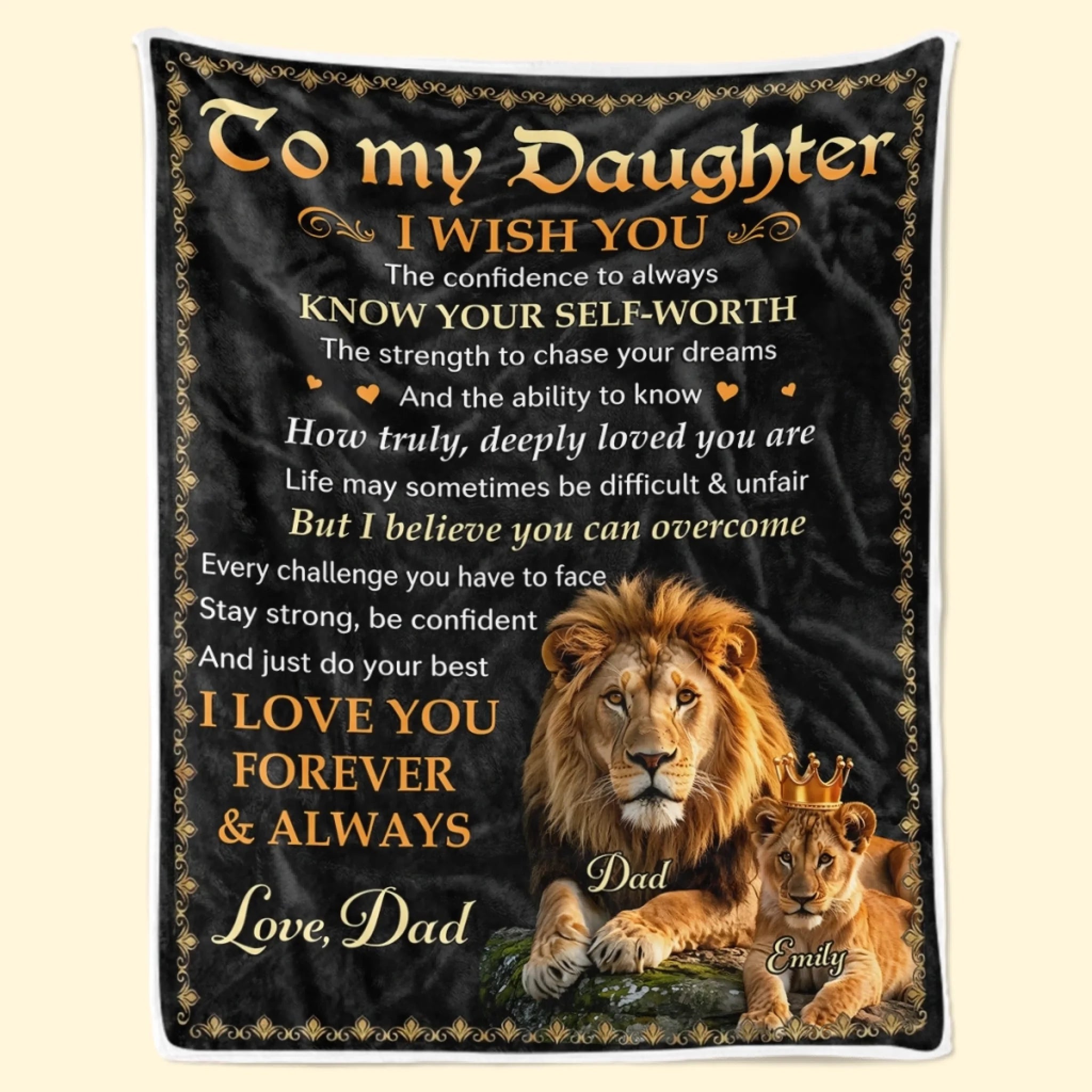 Custom Blanket Personalized Birthday Gift for Dad Son Daughter Grandson Granddaughter You Mean The World