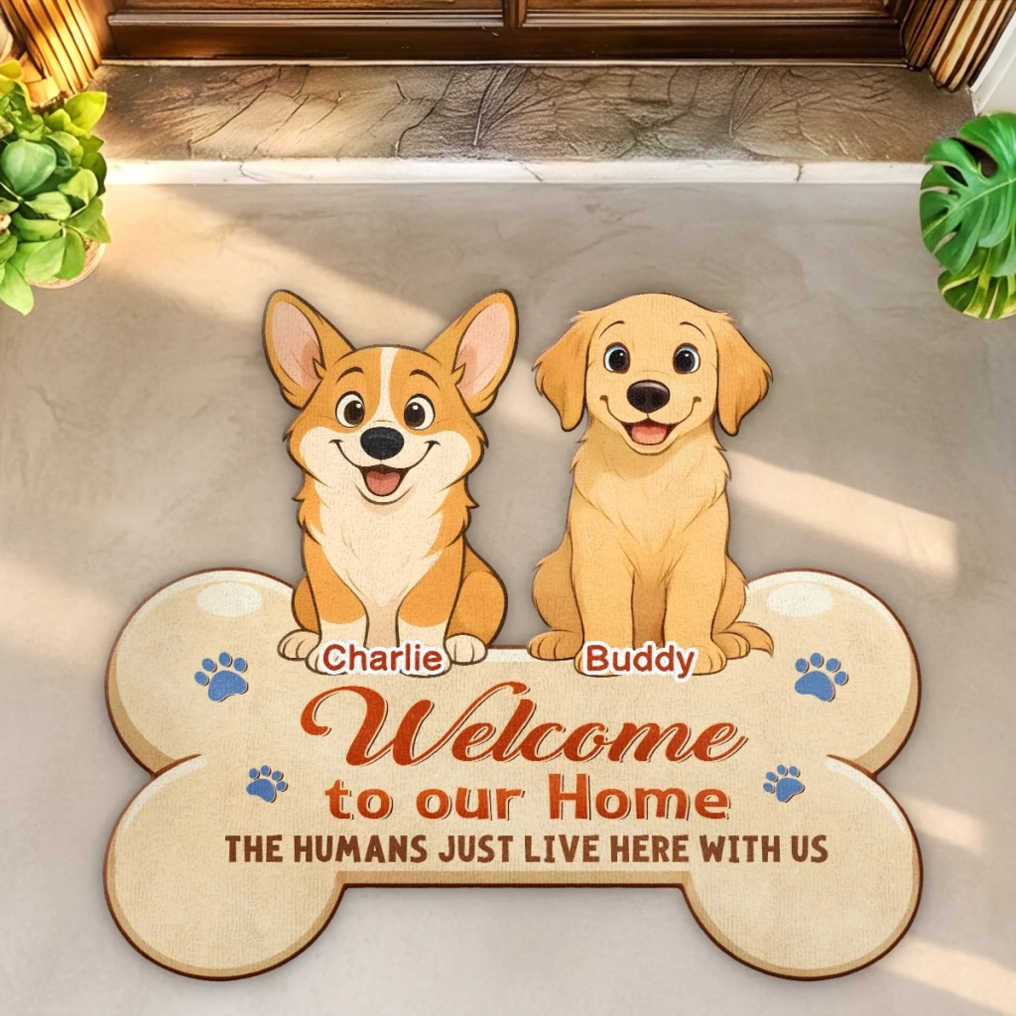 Custom Shaped Doormat for Dog Lovers, Personalized Birthday Gift for Dog Mom or Dad