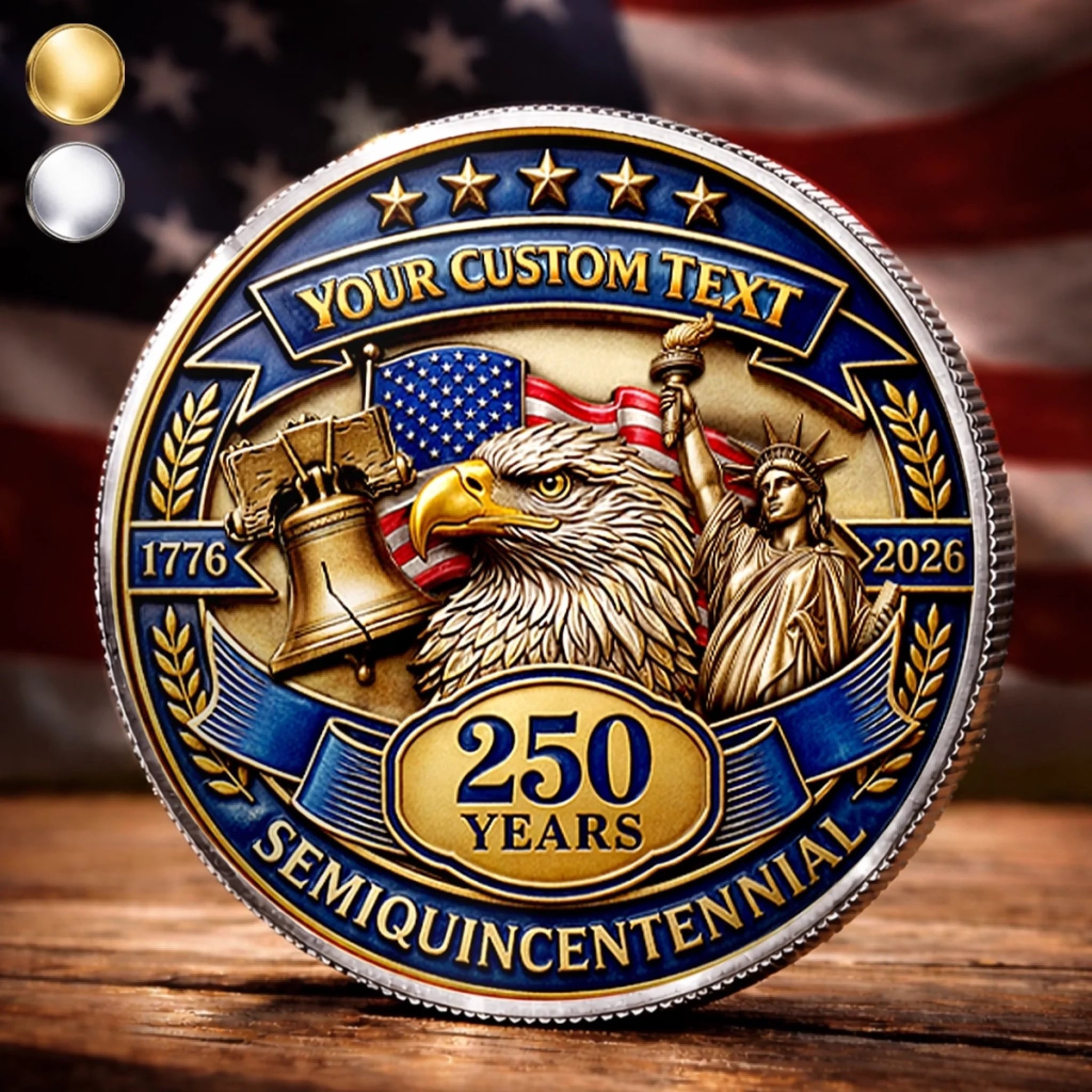 Custom Commemorative Keepsake Coin Personalized America 250th Anniversary Gift for Family