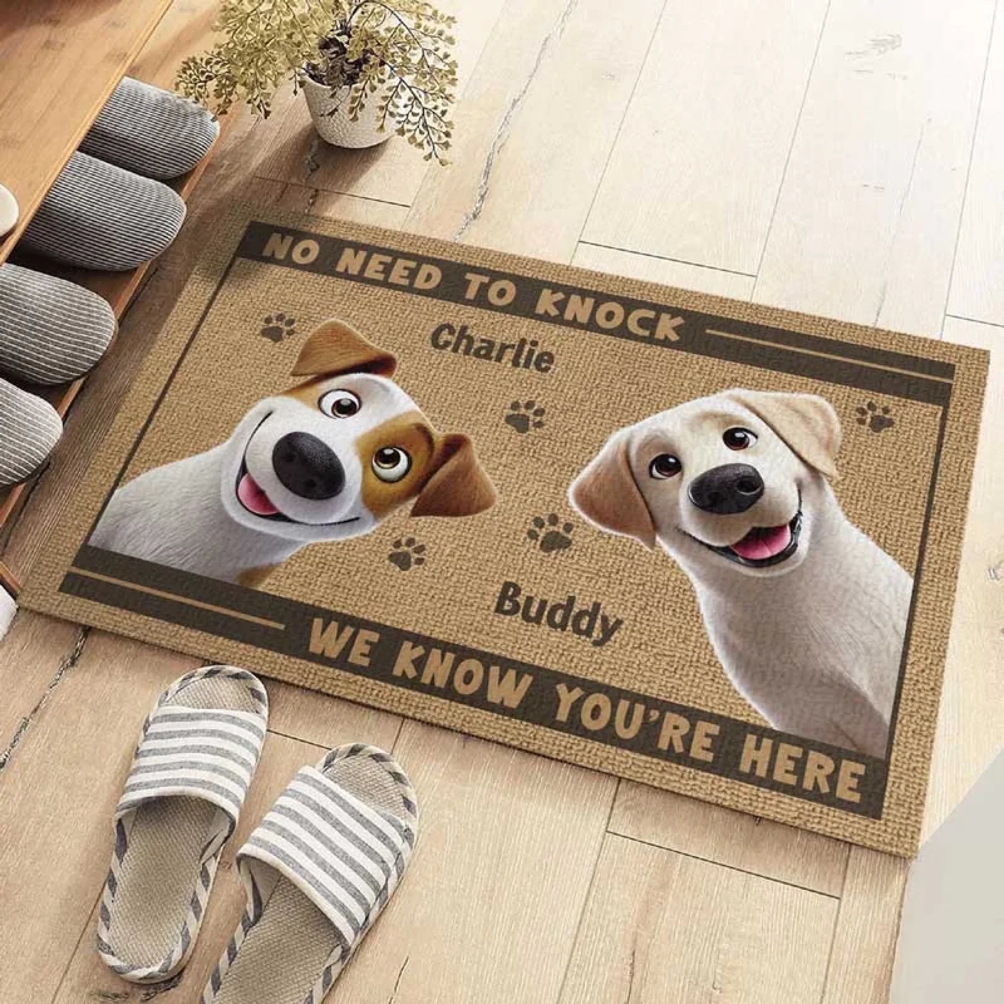 Personalized Paws Before People Pet Doormat Custom Decorative Mat Gift for Dog and Cat Lovers