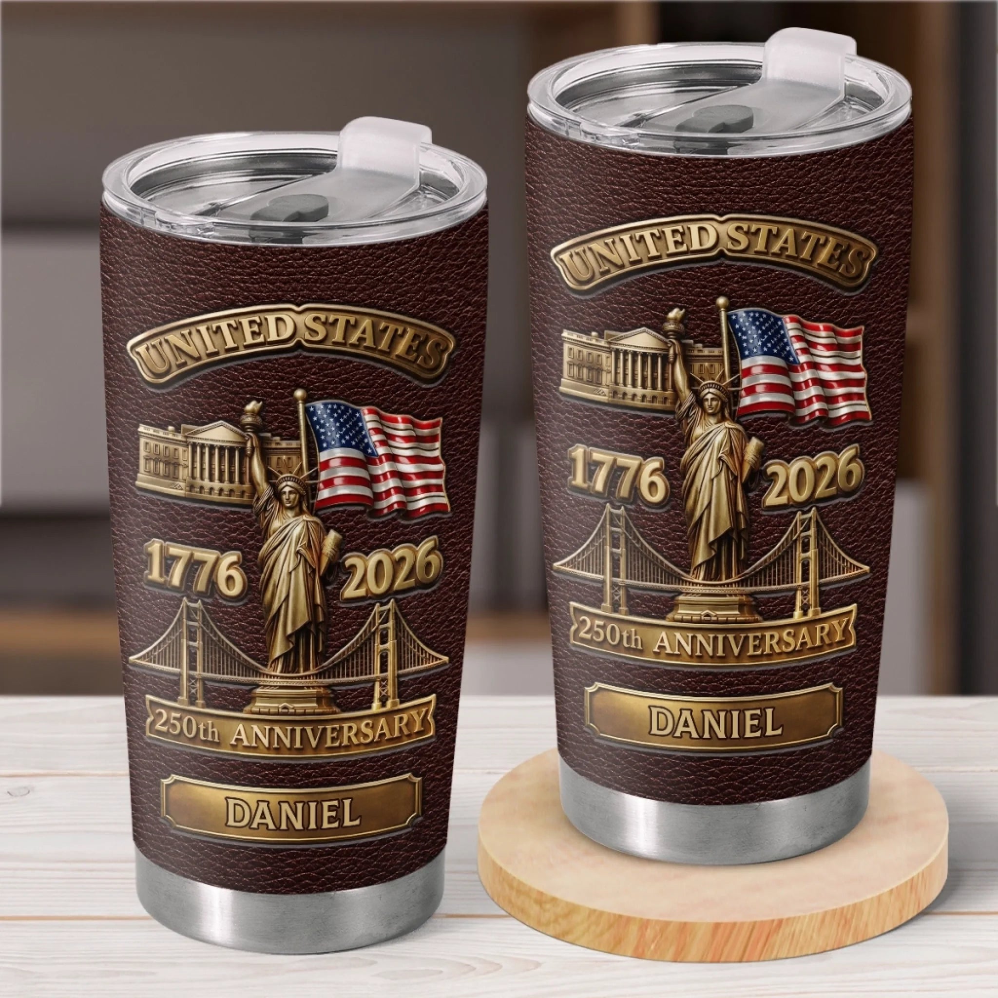 Custom Tumbler Personalized America 250th Anniversary Gift for Women and Men Still Standing Strong