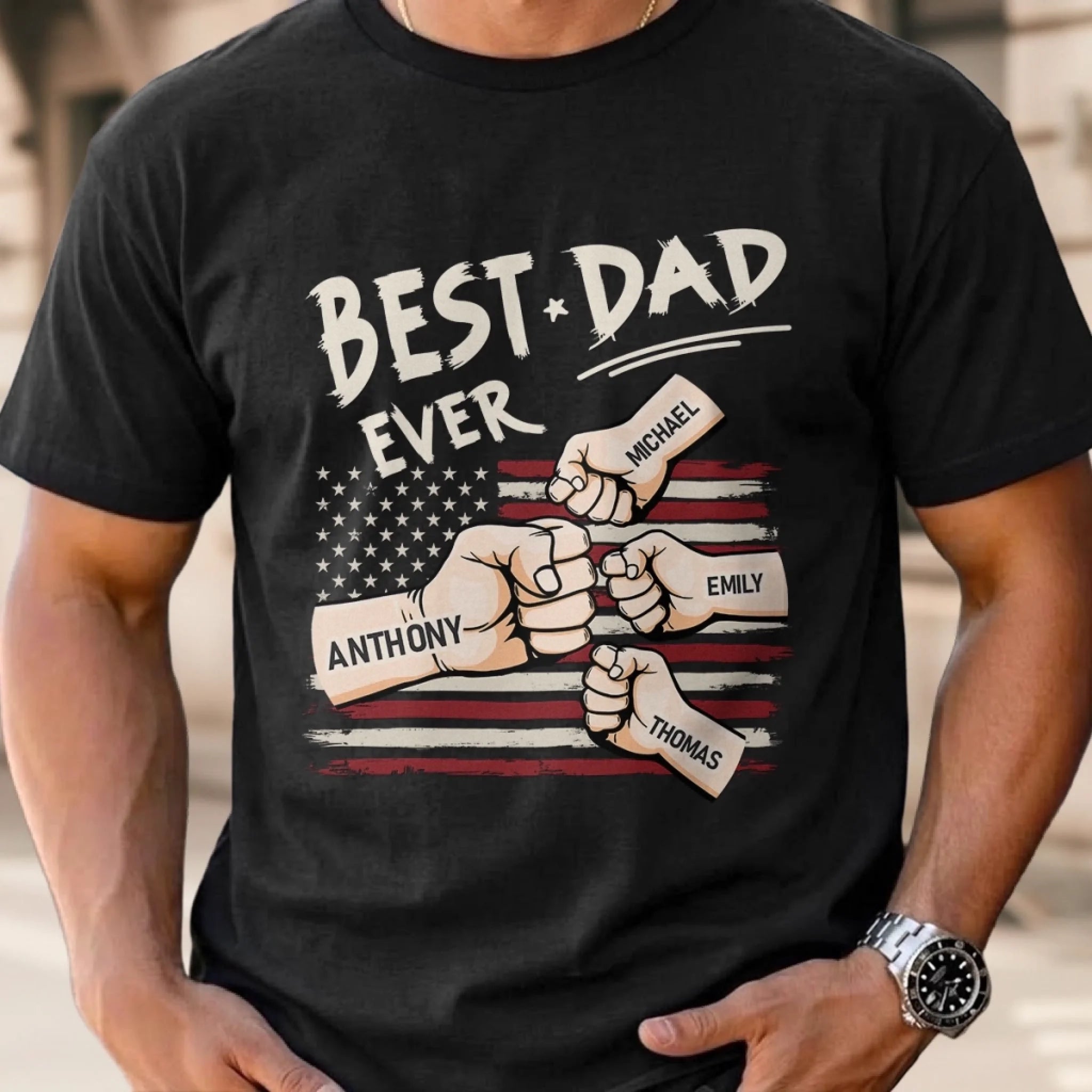Custom Unisex T-Shirt or Hoodie Personalized America 250th Anniversary Dad Life Gift for Dad or Grandpa