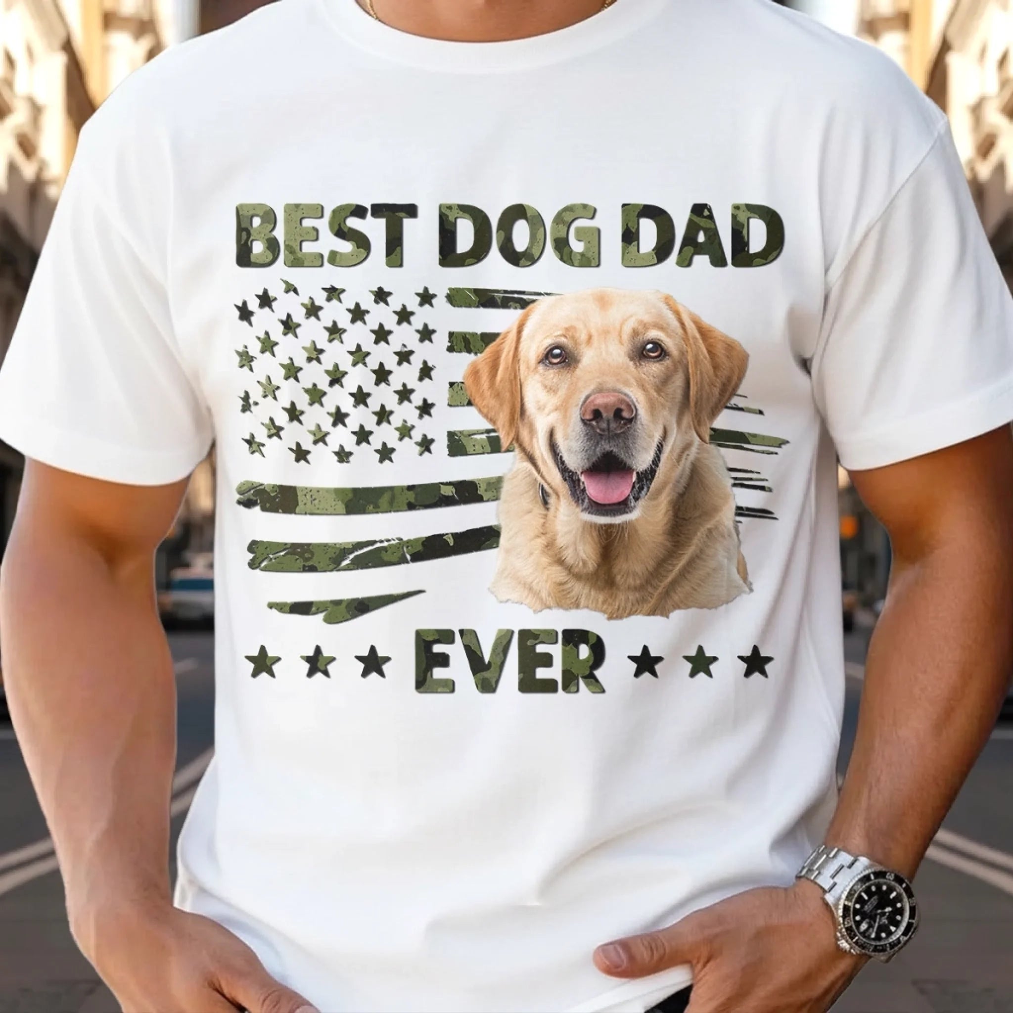 Custom Unisex T-Shirt or Hoodie, Personalized America 250th Anniversary Gift for Dad and Dog Lovers