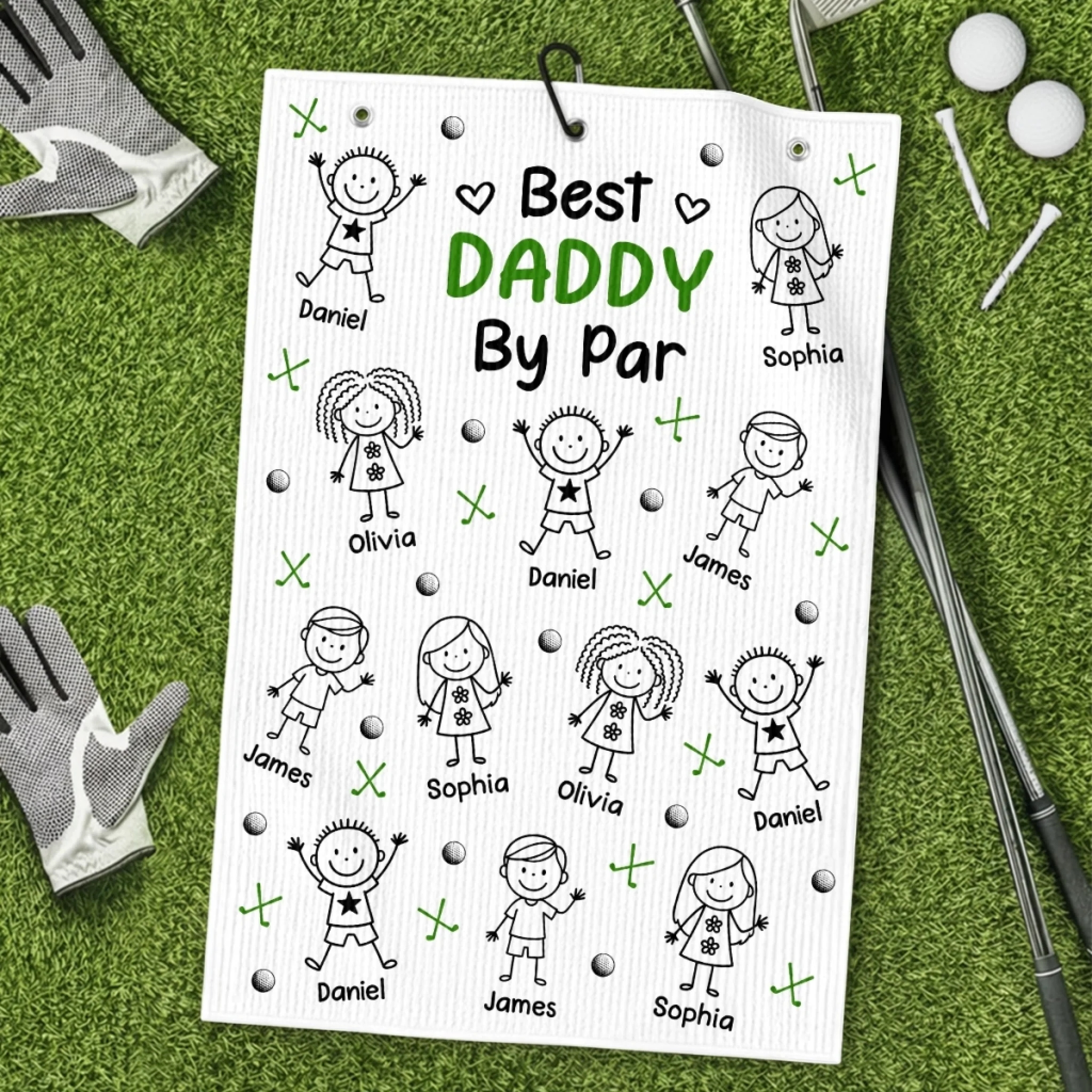 Custom Golf Towel Personalized Gift for Dad or Grandpa, Father's Day Birthday, Life Is Better On The Green