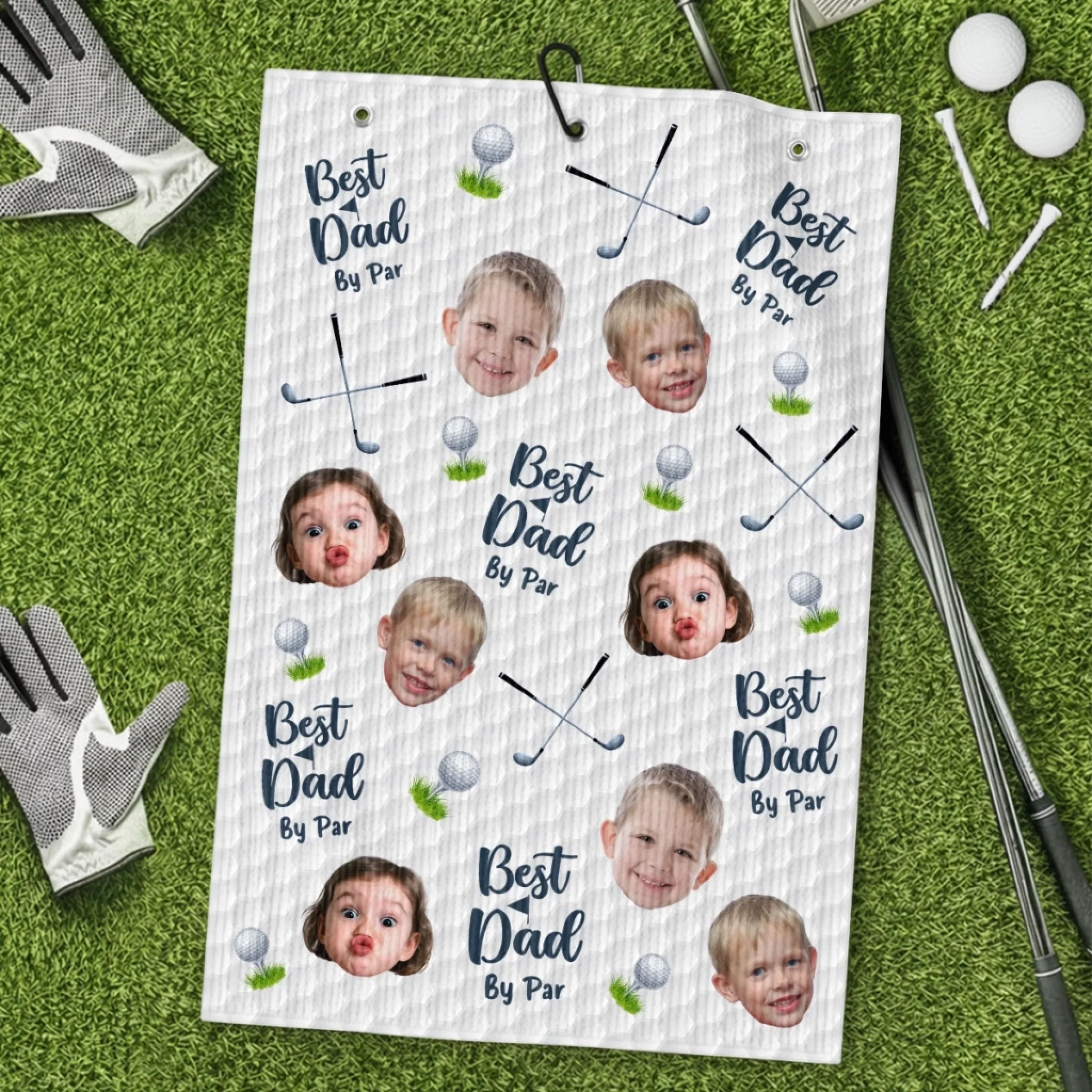 Custom Photo Golf Towel Personalized Father's Day Birthday Golf Gift for Dad or Grandpa