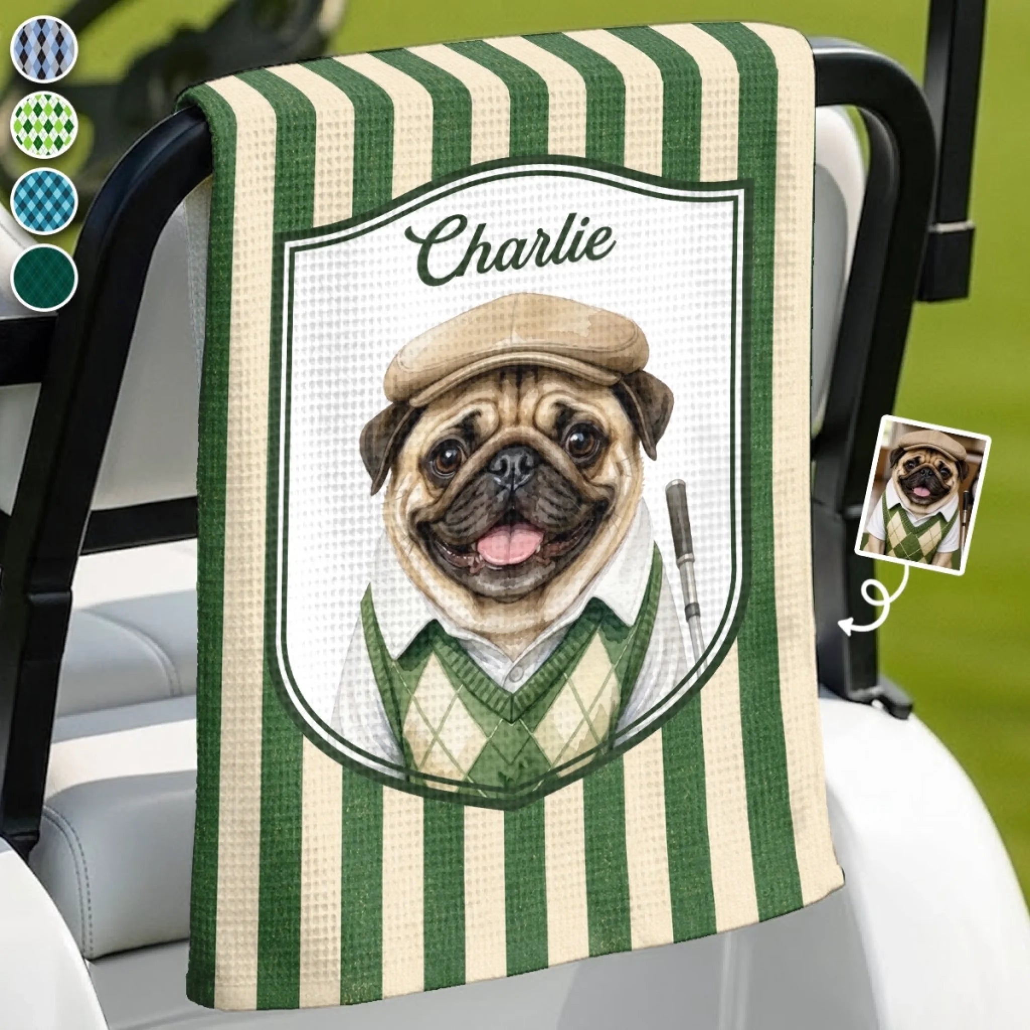 Custom Photo Golf Towel, Personalized Golf Gift for Dog Lovers, Dog Dad or Mom, Father's Day or Birthday