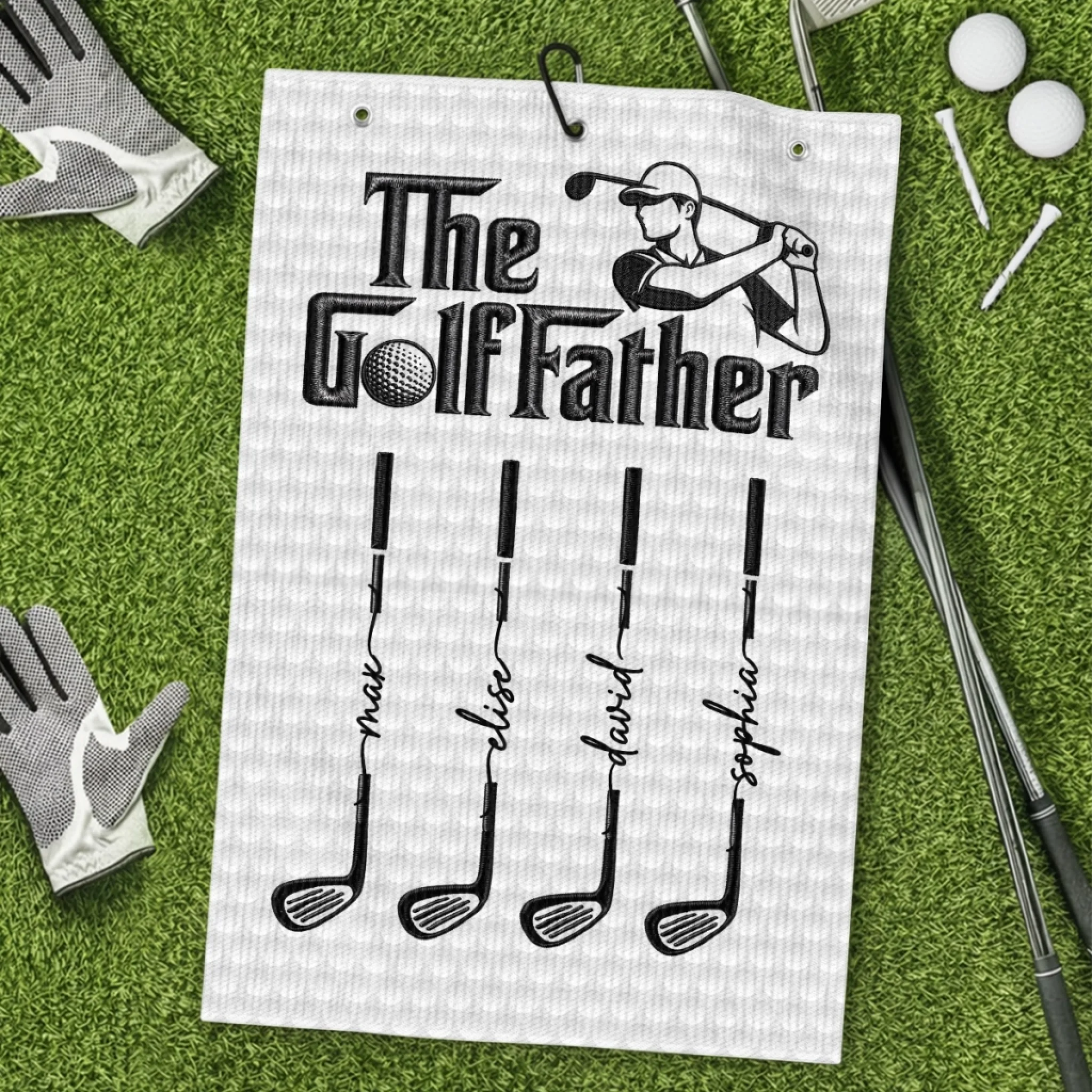 Custom Golf Towel, Personalized One More Round Please Golf Gift for Dad or Grandpa