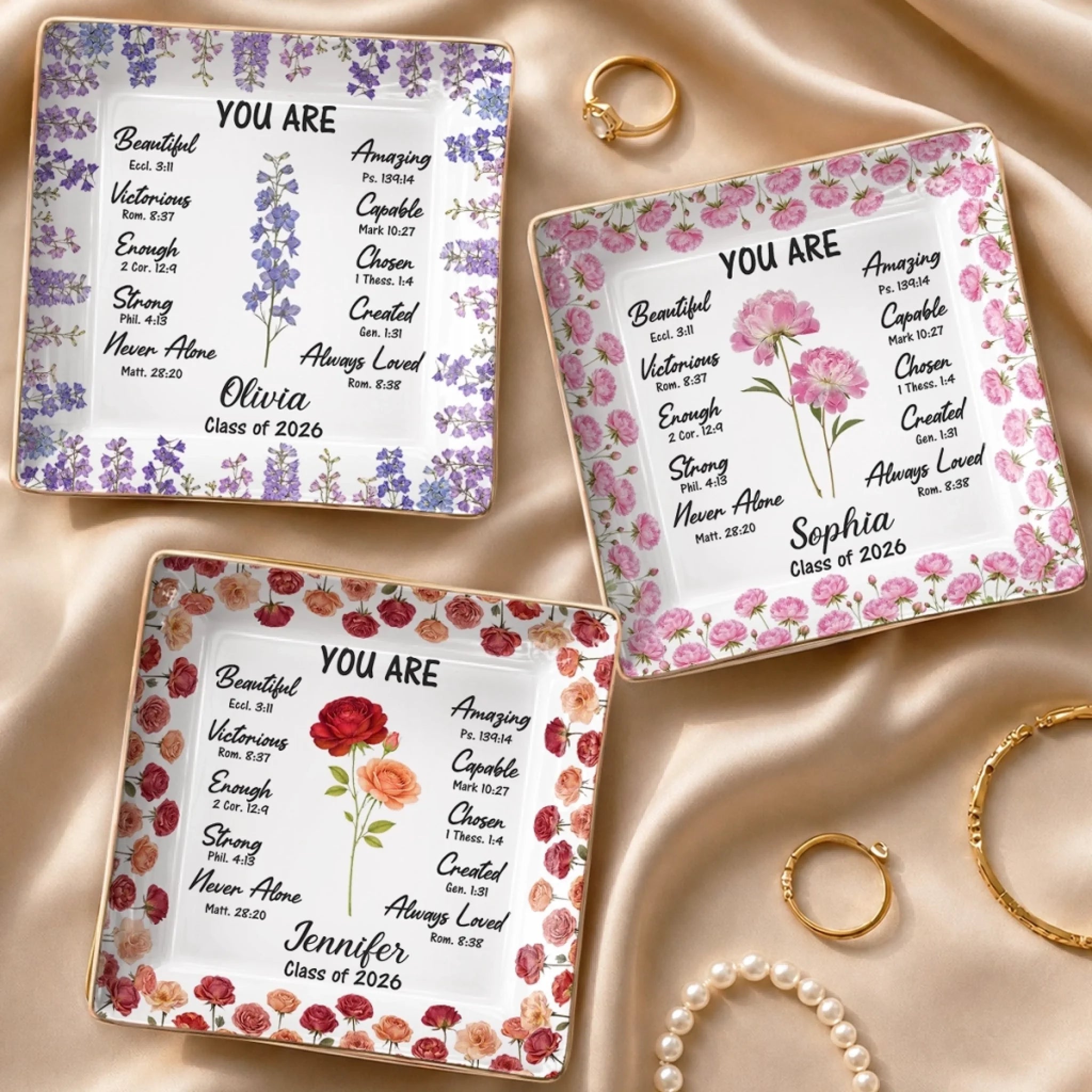 Custom Full-Print Jewelry Dish, Personalized Graduation Gift for Him or Her, A Beautiful Ending