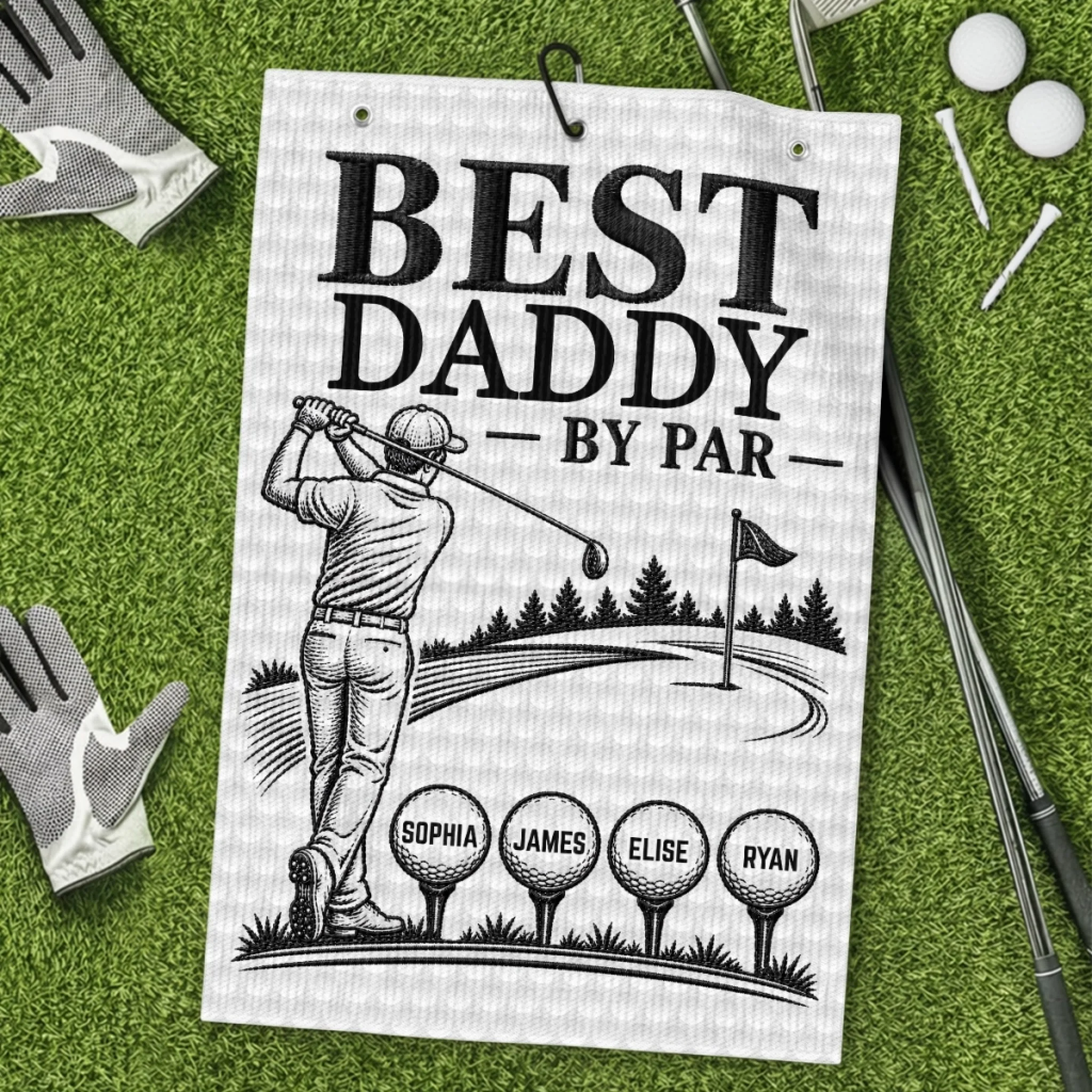 Custom Golf Towel Personalized Father's Day or Birthday Golf Gift for Dad Grandpa The Real Golf Champ