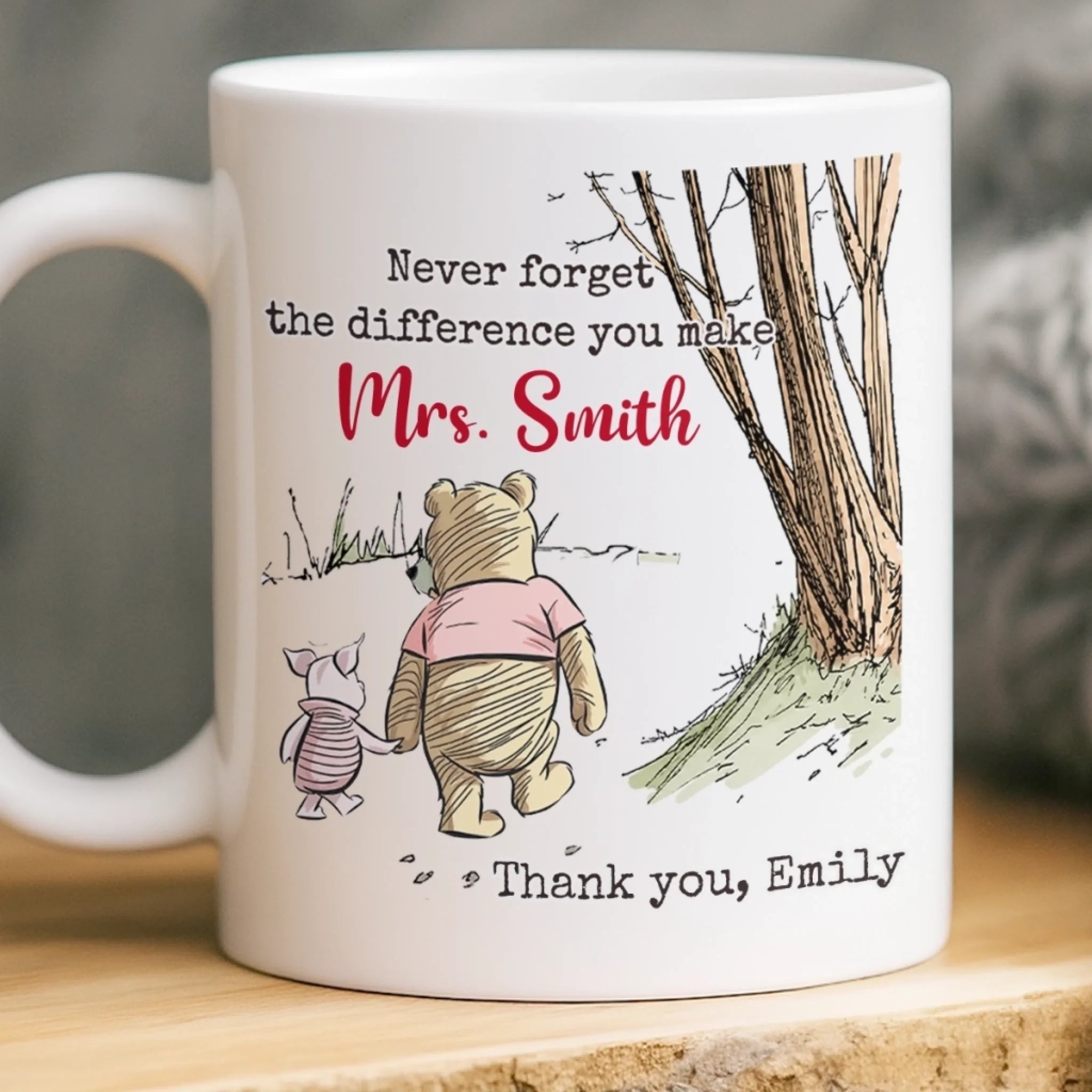 Custom 3D Inflated Effect Printed Mug, Personalized Graduation Gift for Teachers with Tiny Note