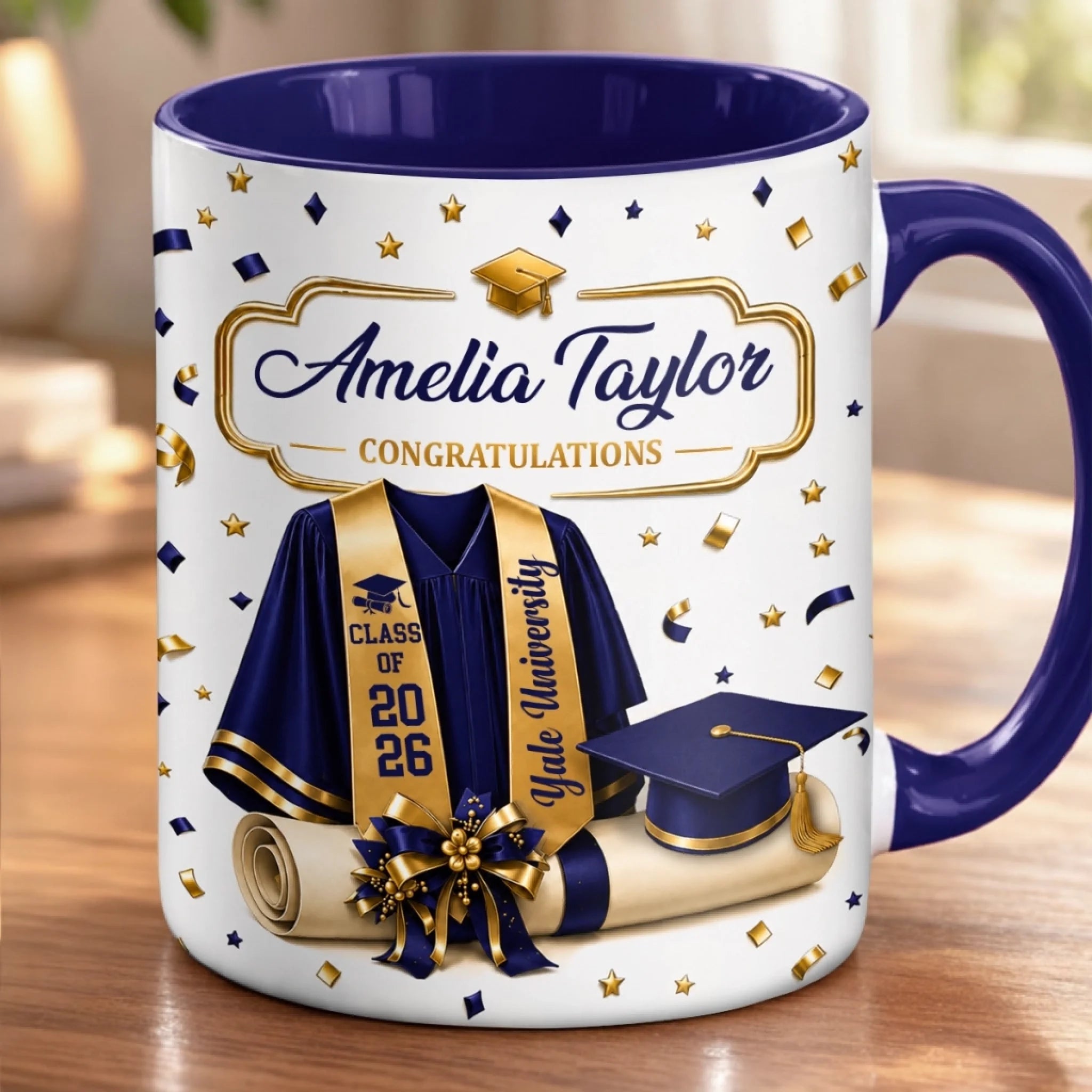 Custom Accent Mug Personalized Graduation Gift for Him or Her The Grad Era Begins