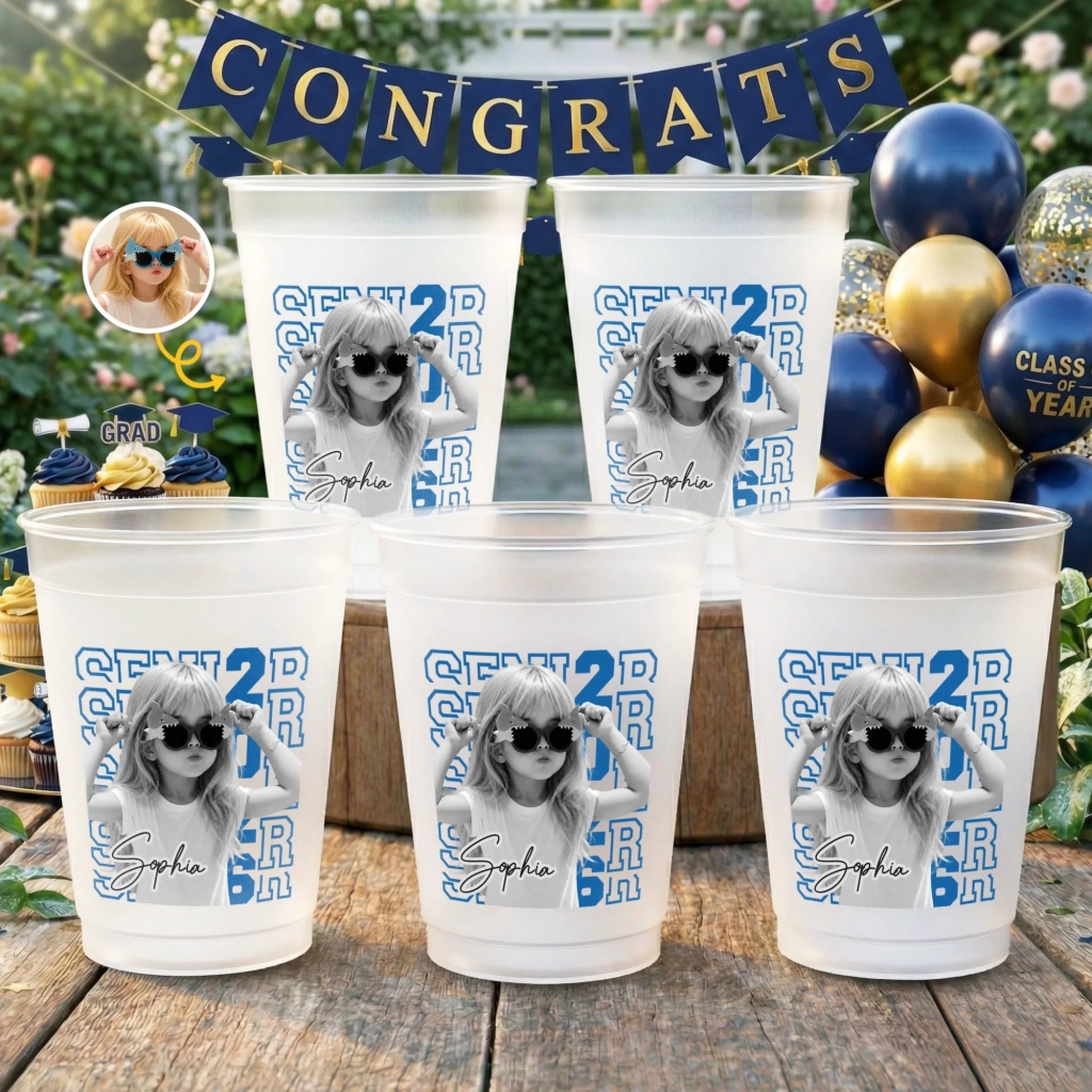 Custom Photo Graduation Plastic Cups, Personalized Little Legend Big Milestone Gifts for Him or Her