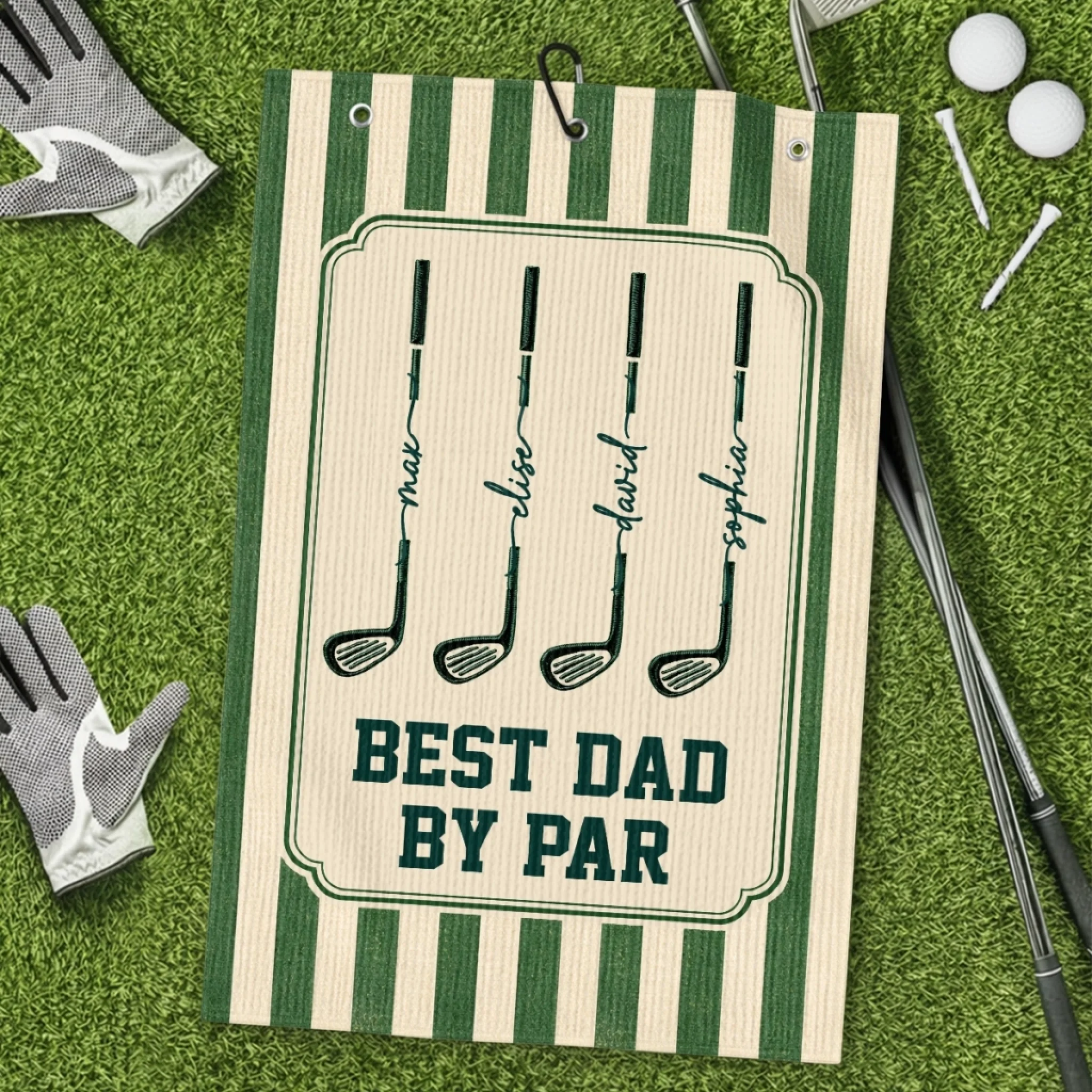 Custom Golf Towel Personalized Father's Day or Birthday Golf Gift for Dad Grandpa Keep Calm and Golf On