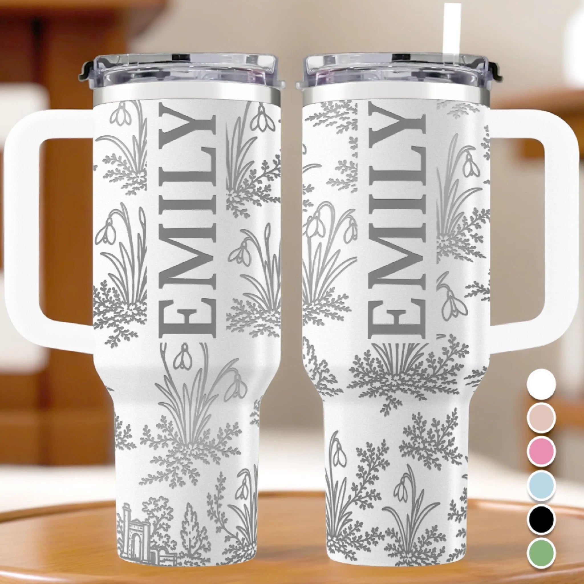 Custom Engraved 40oz Tumbler With Handle Personalized Birthday Gift for Besties Sisters and BFF
