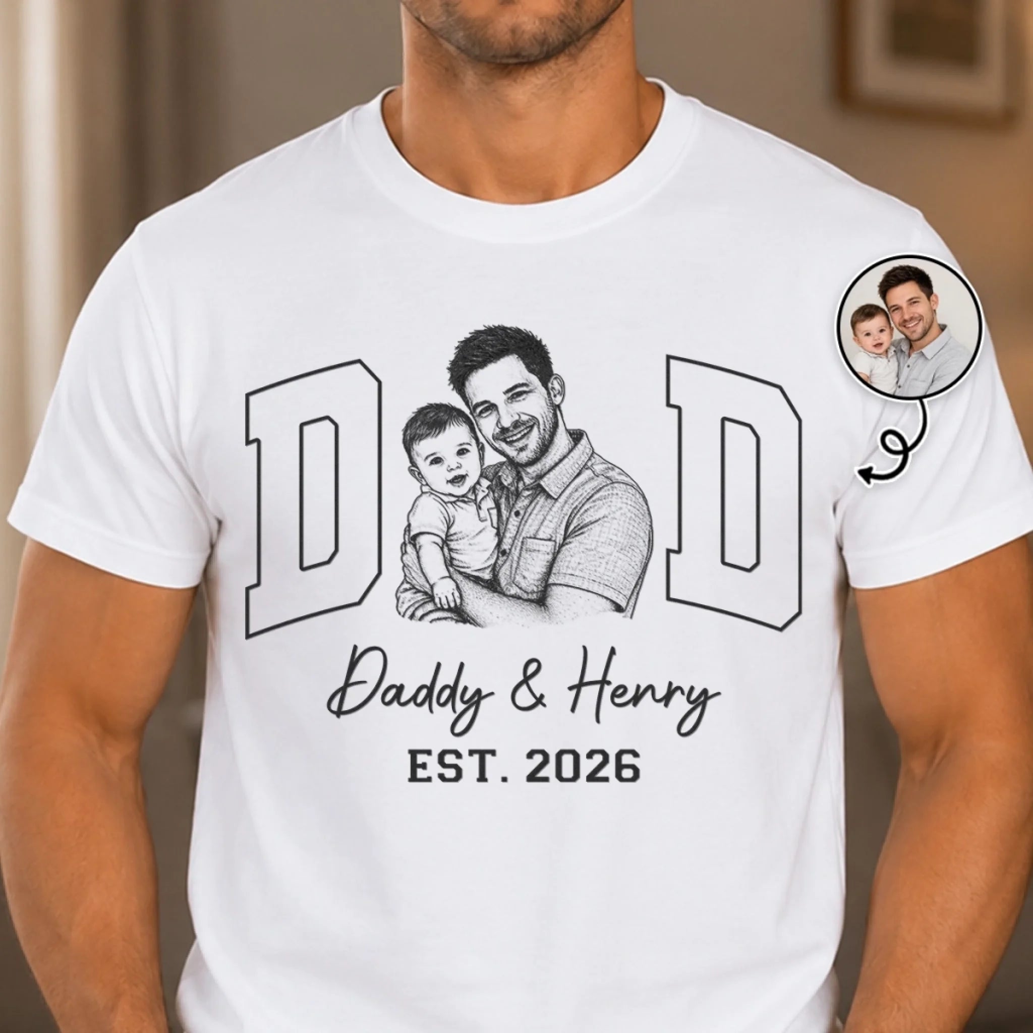 Custom Photo Unisex T-Shirt or Hoodie Personalized Built On Love and Laughter Gift for Mom Dad Grandparents