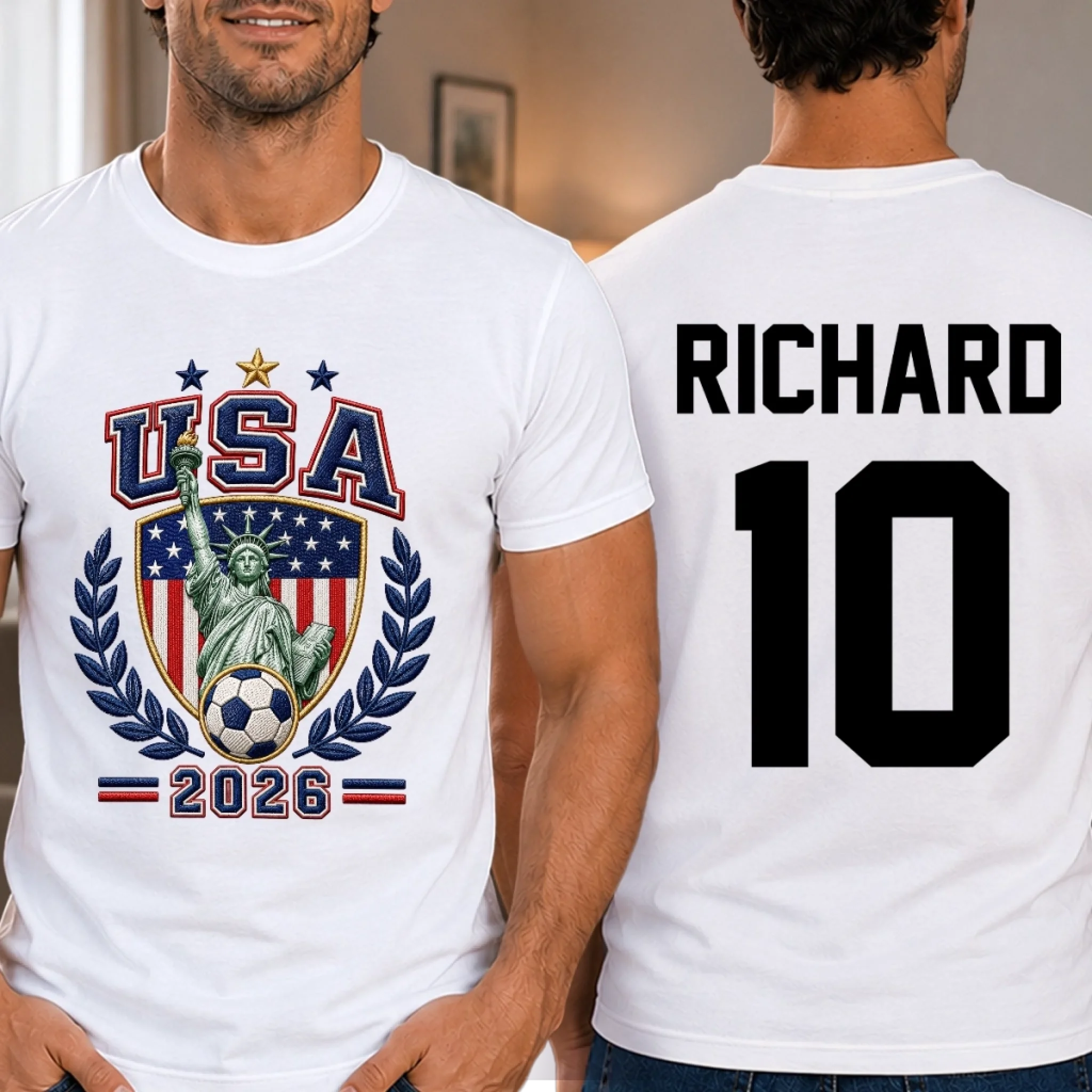 Custom Soccer World Cup Unisex T-Shirt Personalized Birthday Gift for Soccer Lovers and Sports Fans