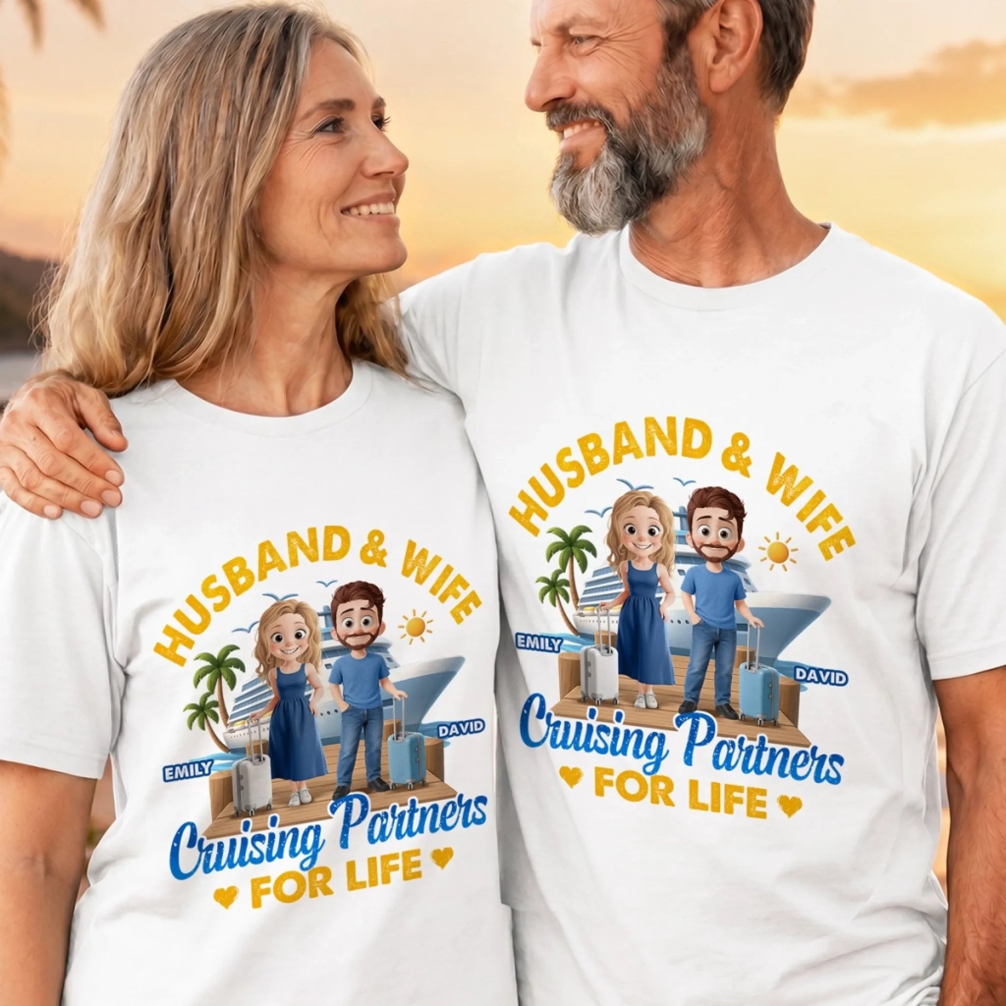 Custom T-Shirt or Hoodie for Couples, Personalized Summer Vacation Cruise Travel Gift