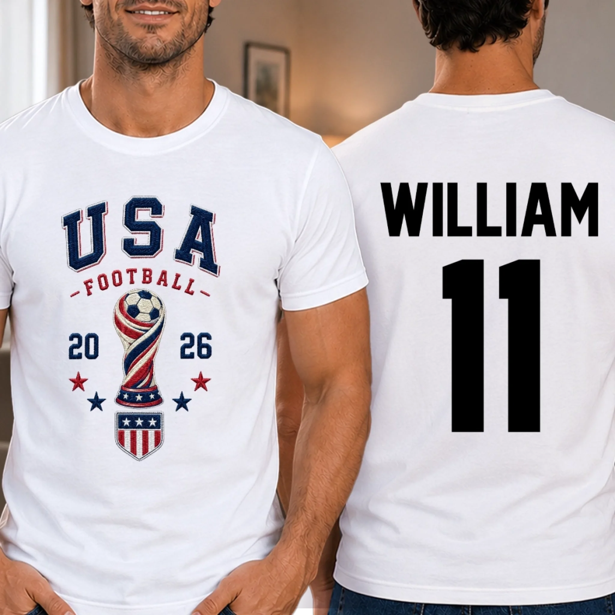 Custom Soccer World Cup Unisex T-Shirt Personalized Birthday Gift for Soccer Lovers and Sports Fans