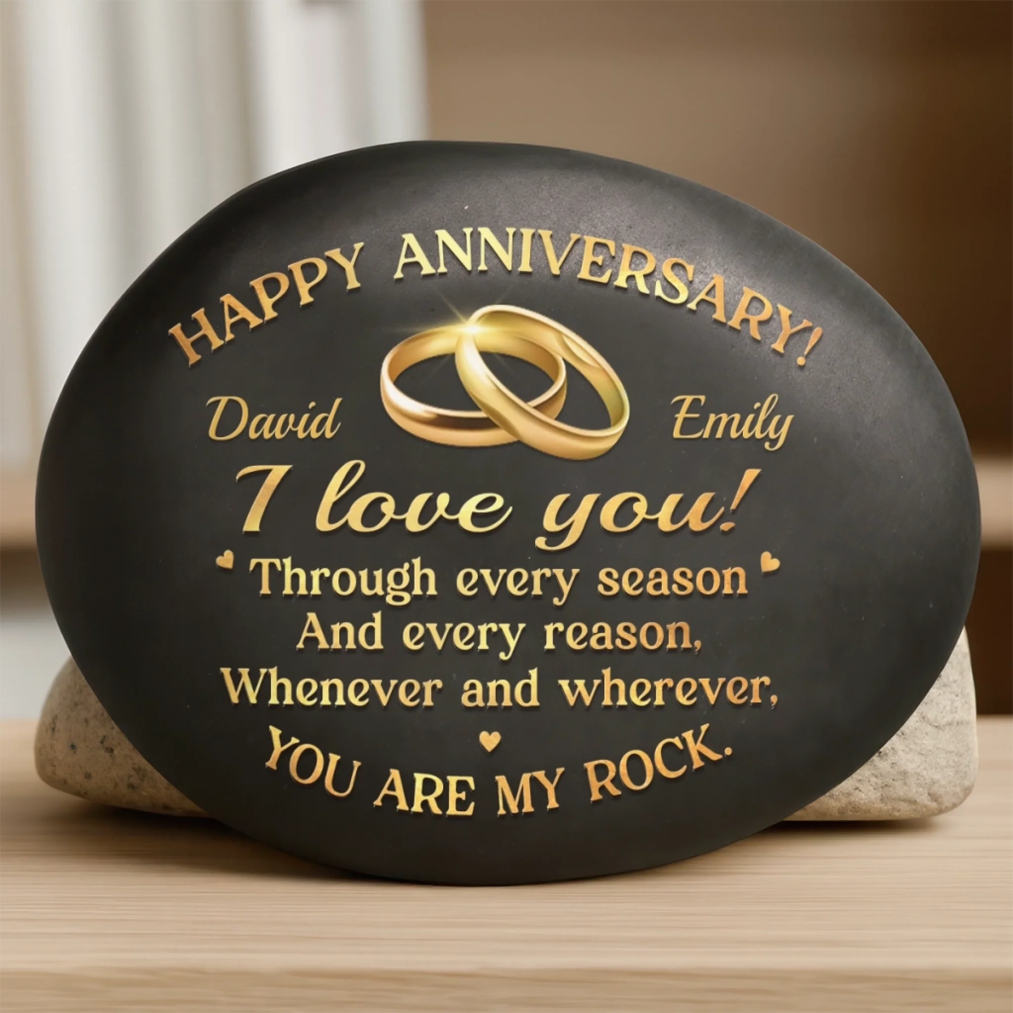 Custom Printed Rock Personalized Anniversary Wedding Gift for Husband Wife Still Rocking Love Story