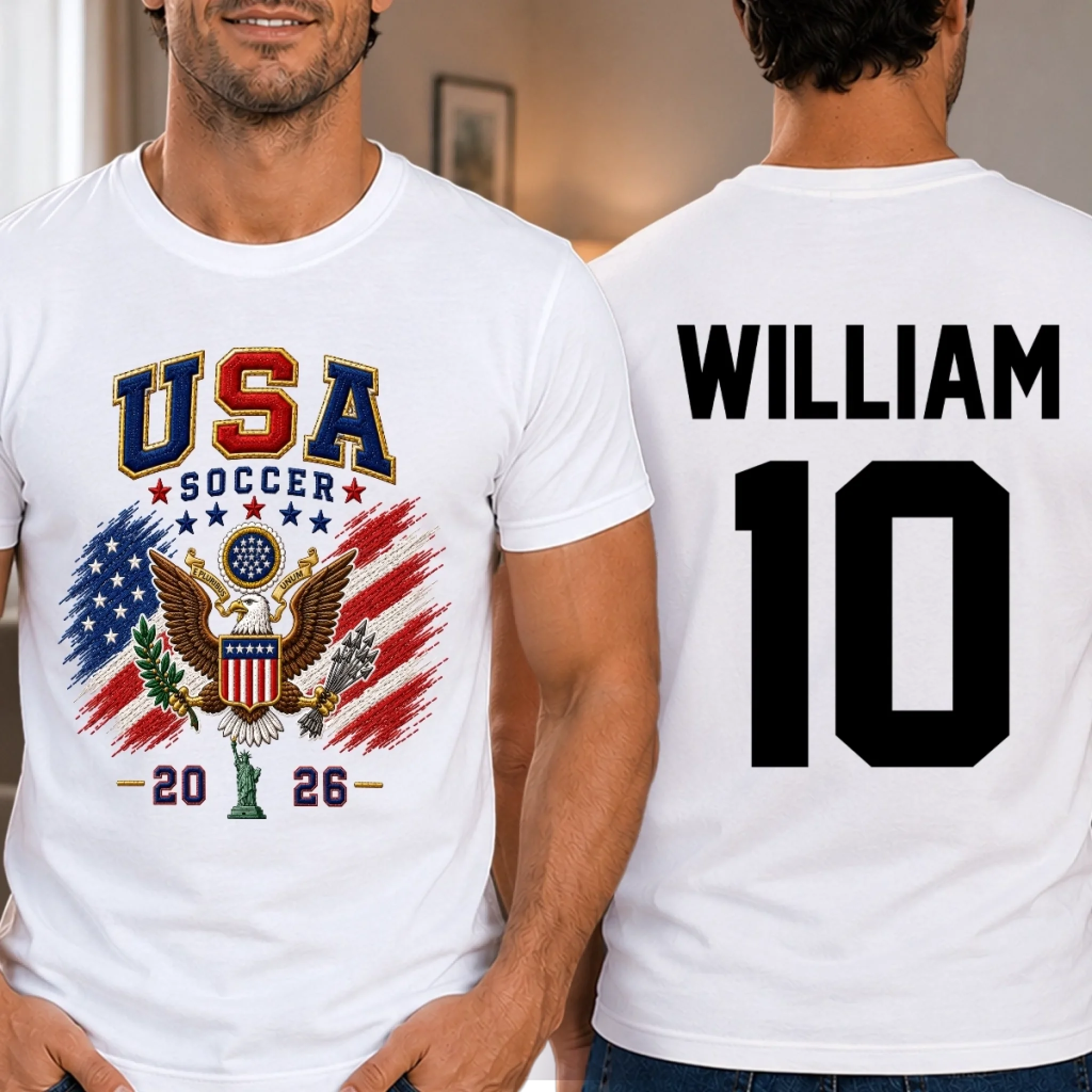 Custom Soccer World Cup Unisex T-Shirt Personalized Birthday Gift for Soccer Lovers Heart Full of Goals