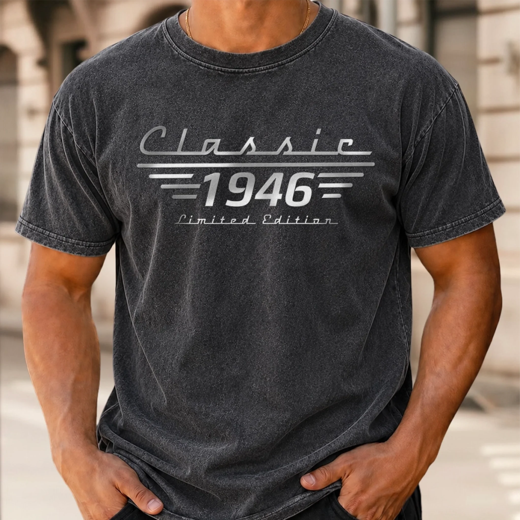 Custom Washed Cotton T-Shirt Personalized Father's Day Birthday Gift for Dad Grandpa or Family