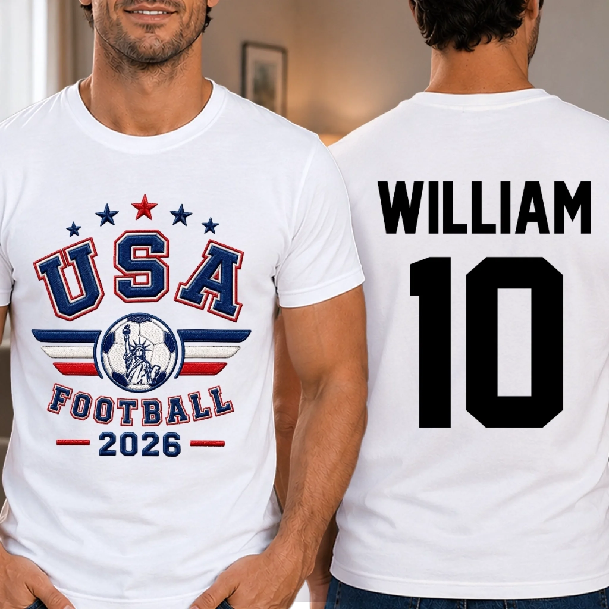 Custom Soccer World Cup Unisex T-Shirt Personalized Birthday Gift for Soccer Fans and Sports Lovers