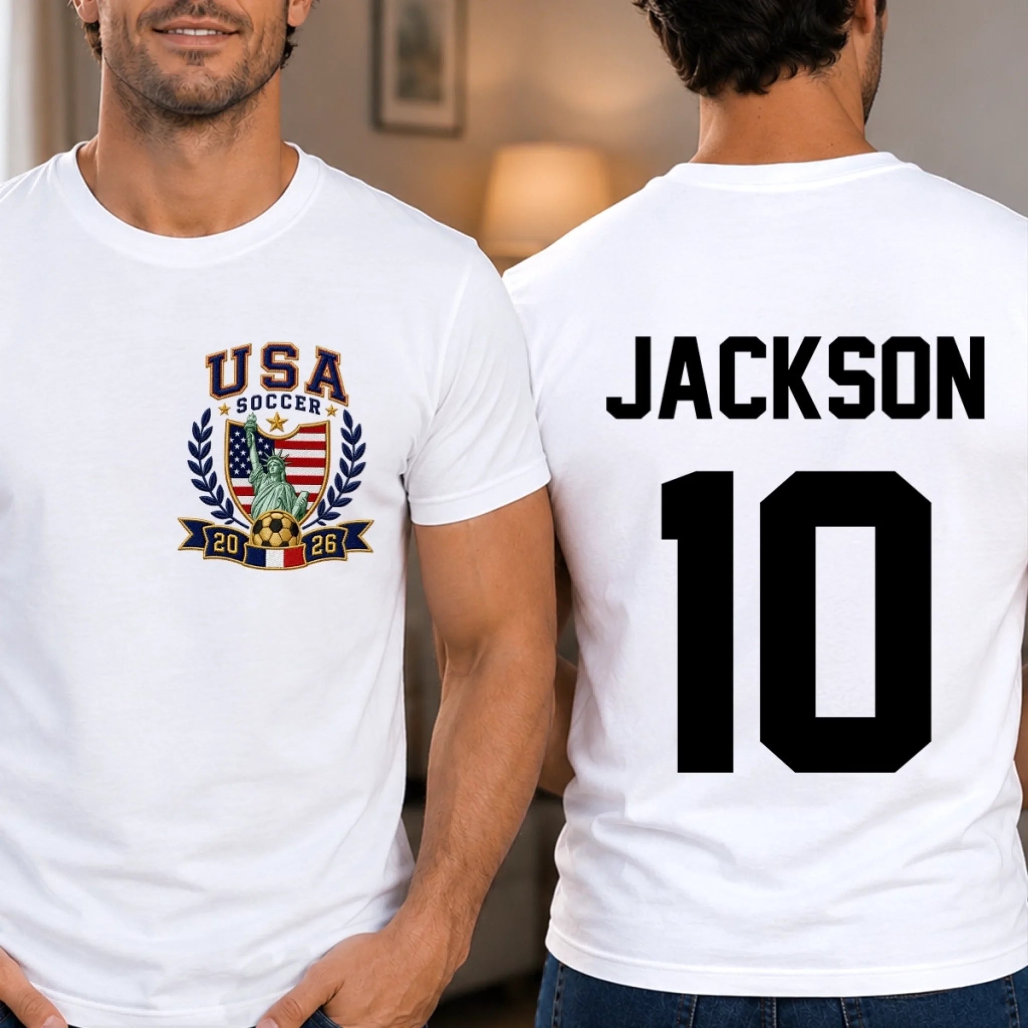Custom Soccer World Cup Unisex T-Shirt, Personalized Birthday Gift for Soccer Fans and Sports Lovers