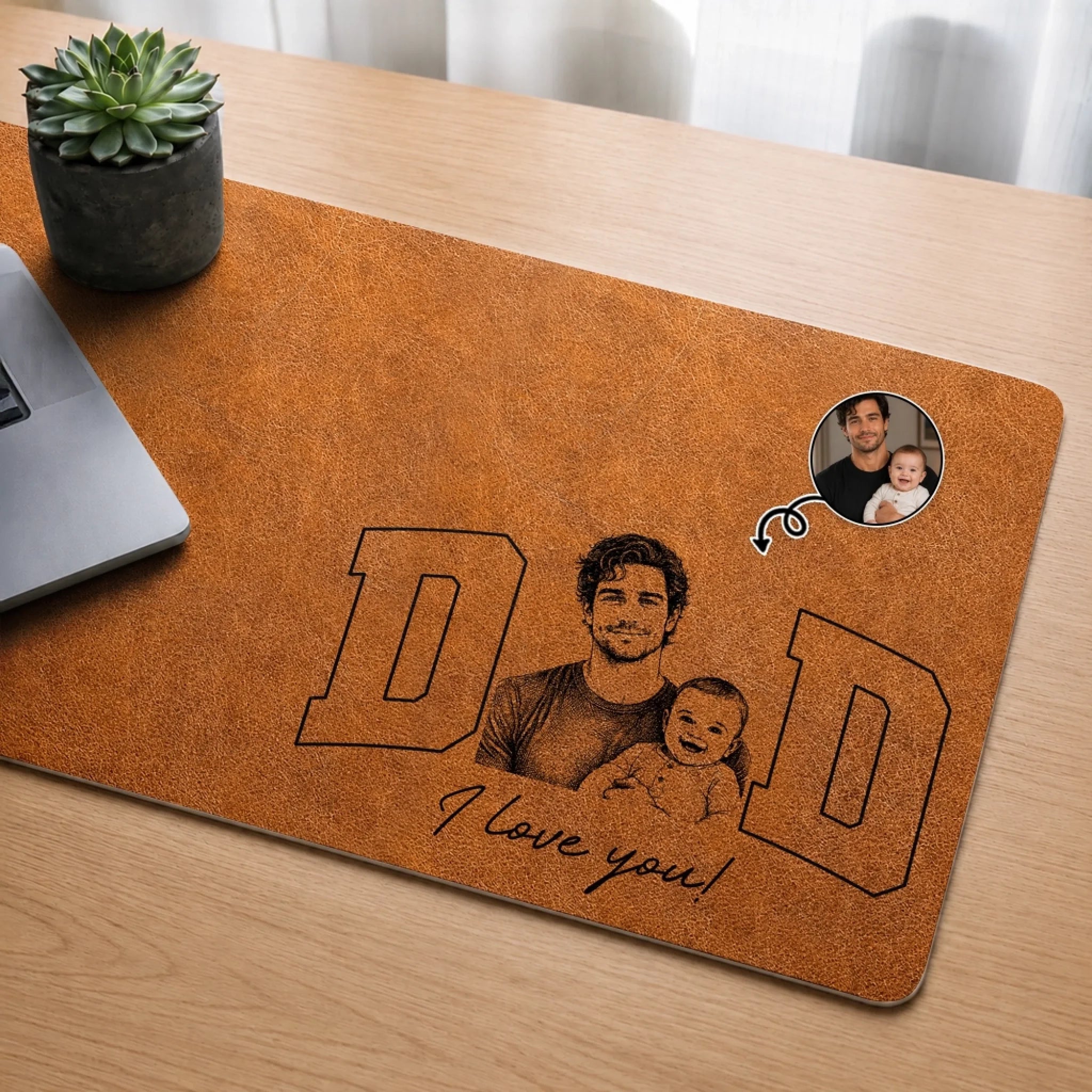 Custom Photo Desk Mat Personalized Mother's Day Father's Day Gift for Mom Grandma Dad Grandpa