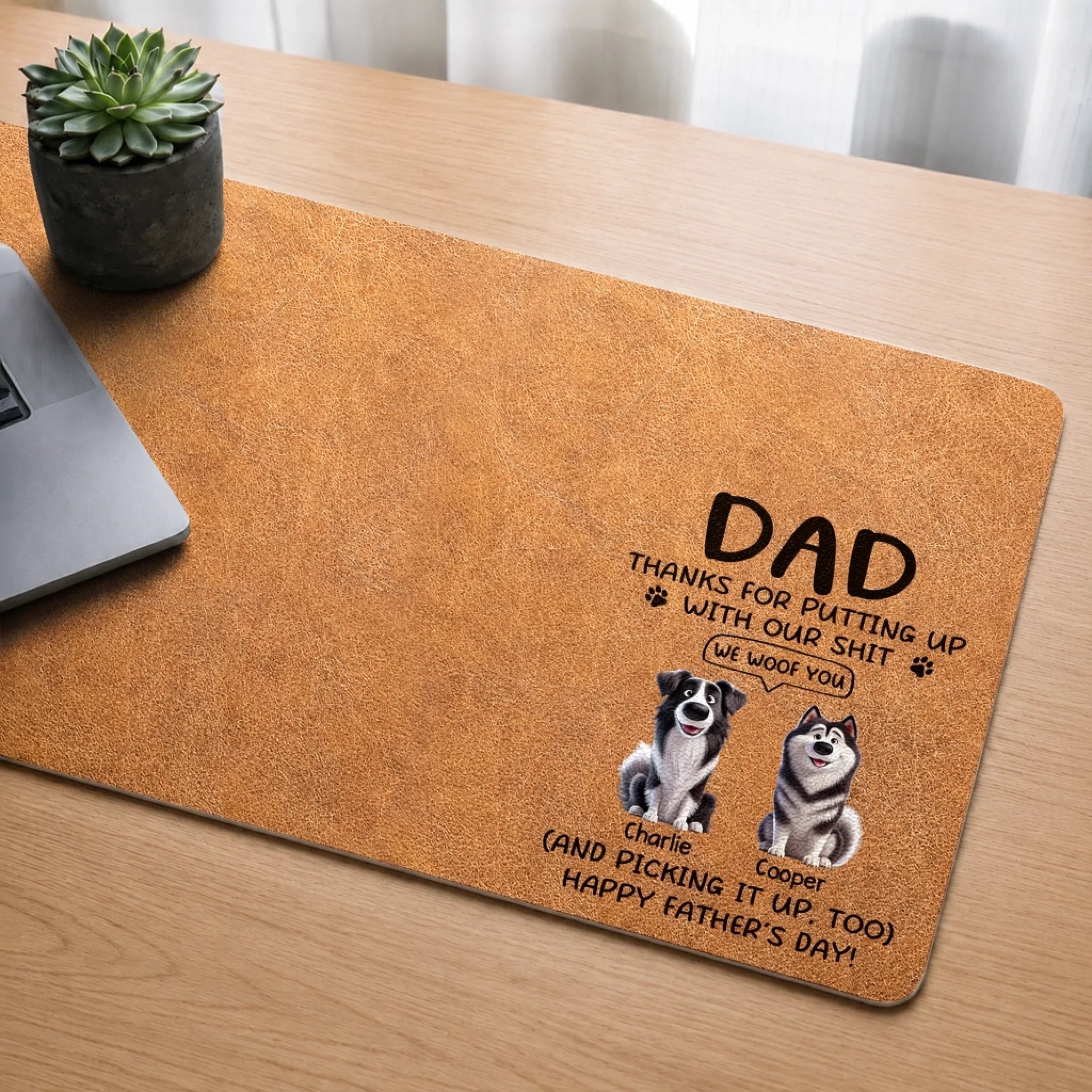 Custom Desk Mat for Dog and Cat Lovers, Personalized Father's Day Gift for Pet Moms and Dads