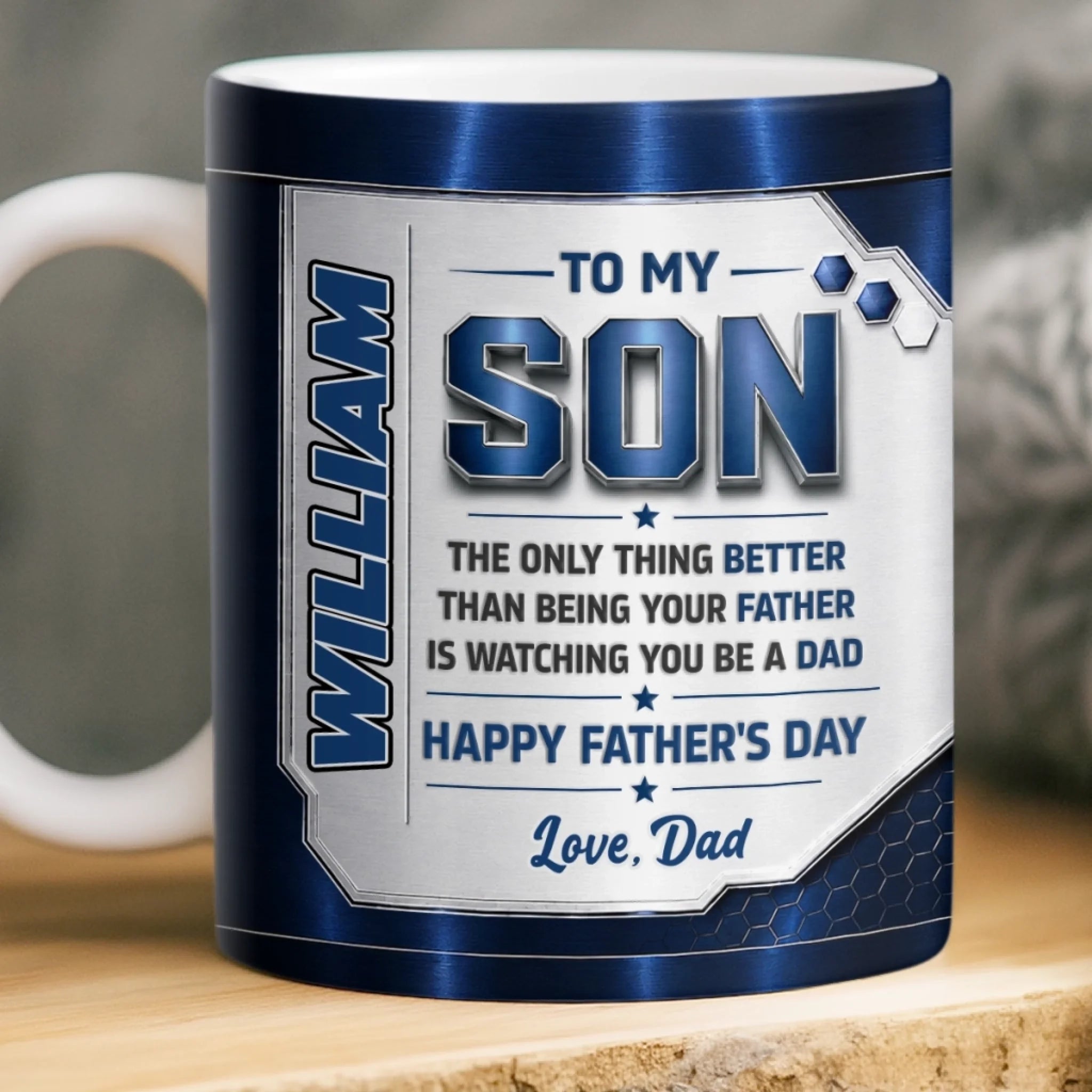 Custom 3D Inflated Effect Printed Mug, Personalized Father's Day Gift for Son, You Make Me Proud