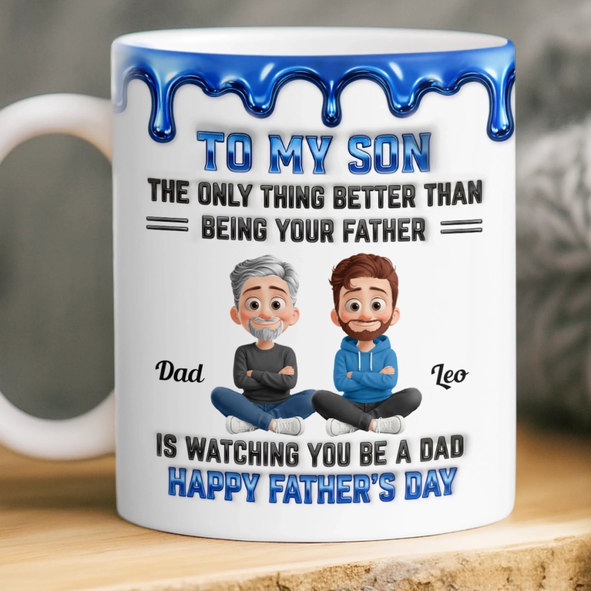 Custom 3D Inflated Effect Printed Mug, Personalized Strong Roots Strong Family Gift for Dad, Mom or Son