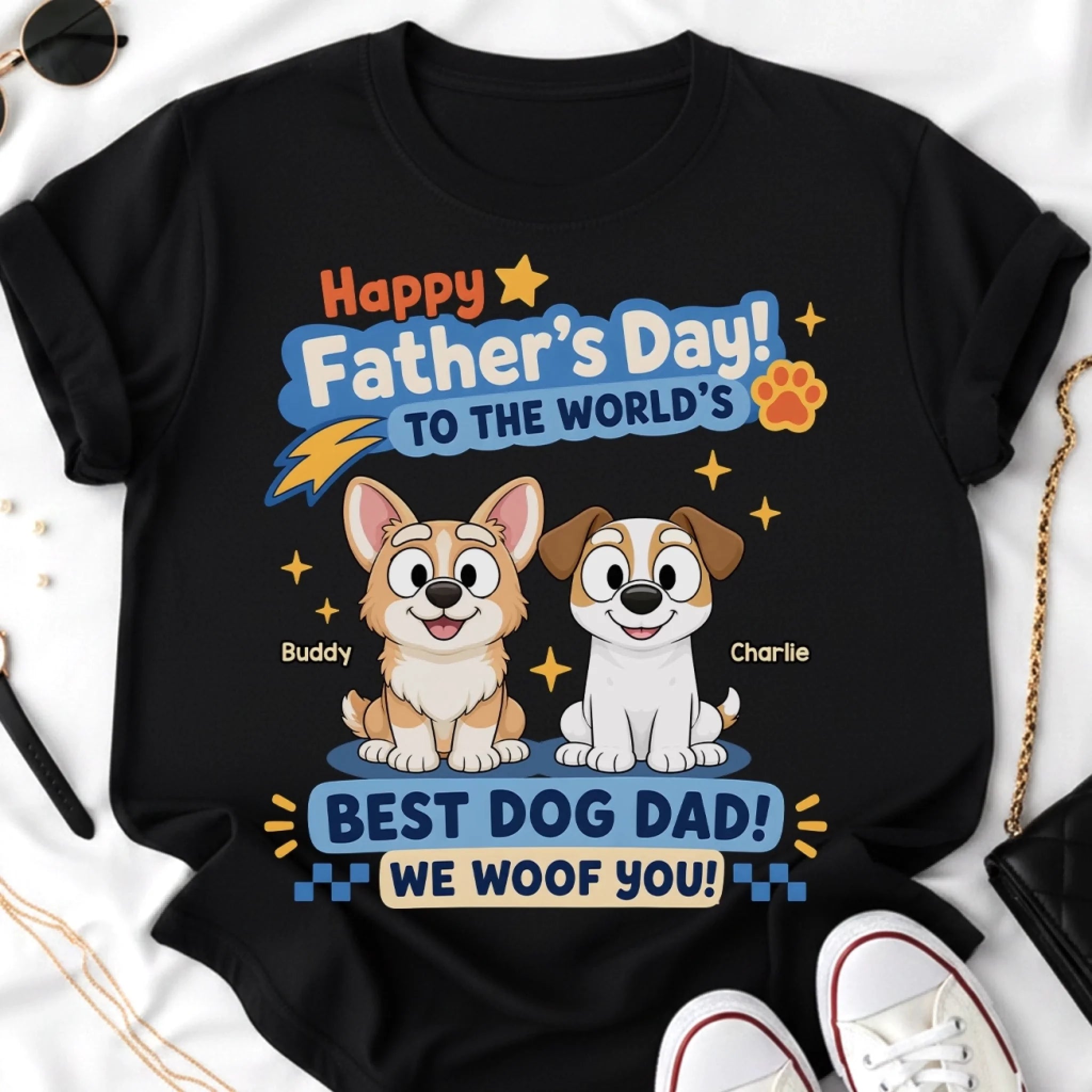 Custom Unisex T-Shirt or Hoodie for Dog Lovers - Personalized Father's Day Birthday Gift for Dog Dad