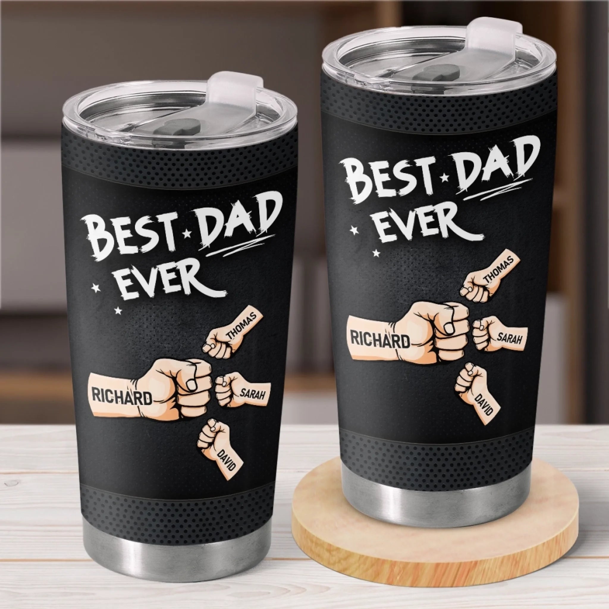 Personalized Father's Day Tumbler Gift for Dad or Grandpa, Best Dad Ever Daily Drinkware