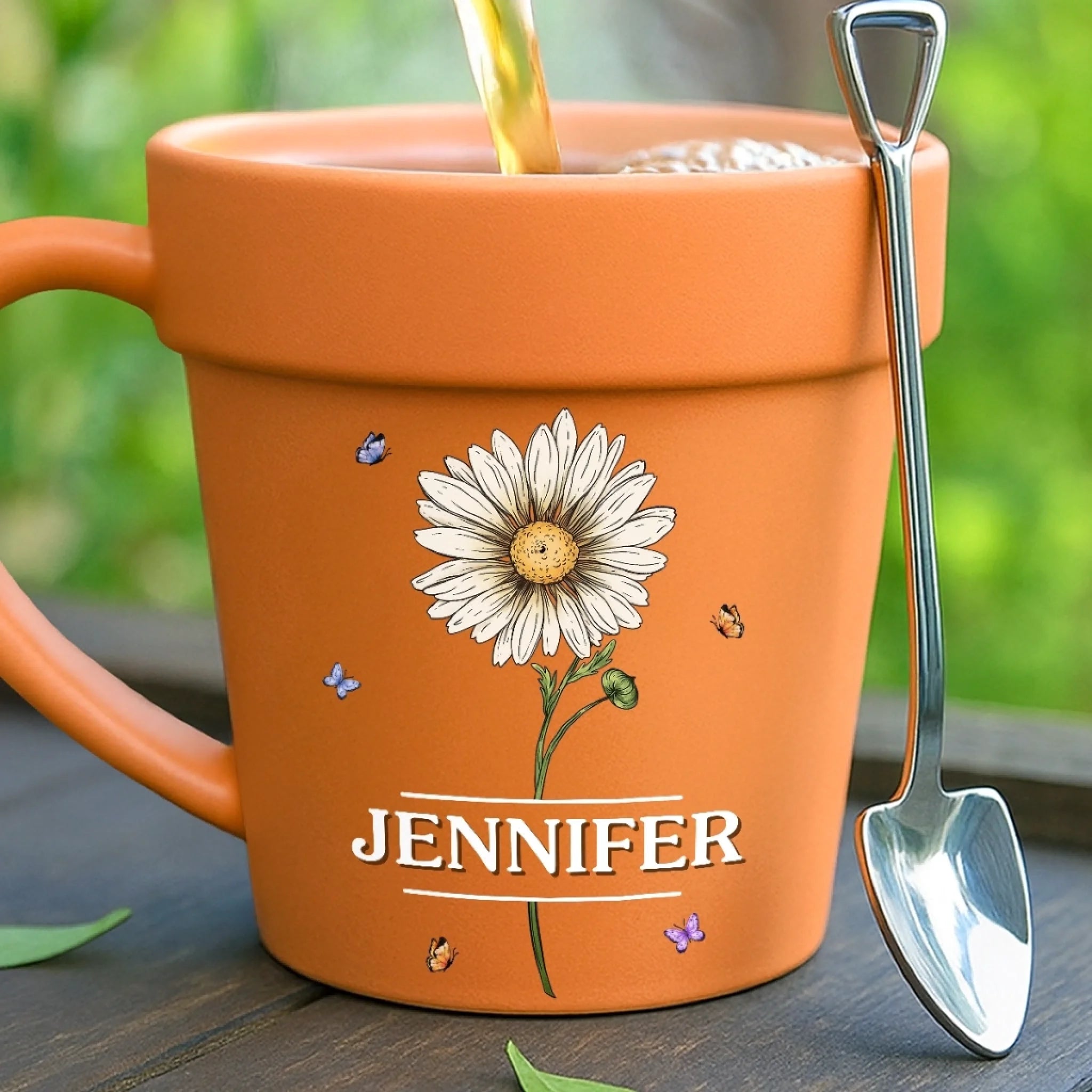 Custom Plant Pot Ceramic Mug Personalized Birthday Garden Gift for Gardeners Daily Dose of Sunshine