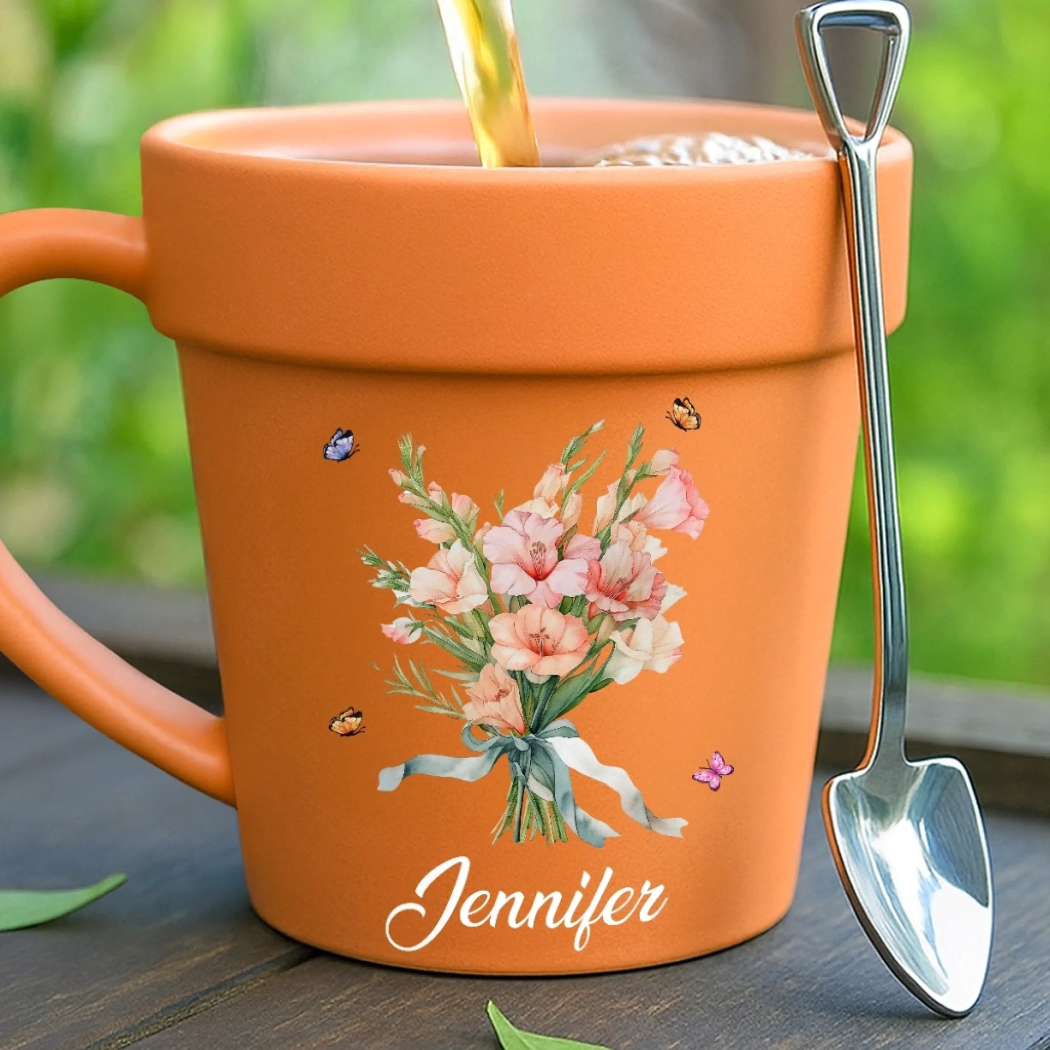 Custom Plant Pot Ceramic Mug, Personalized Birthday Garden Gift for Gardeners, Wildflower State of Mind