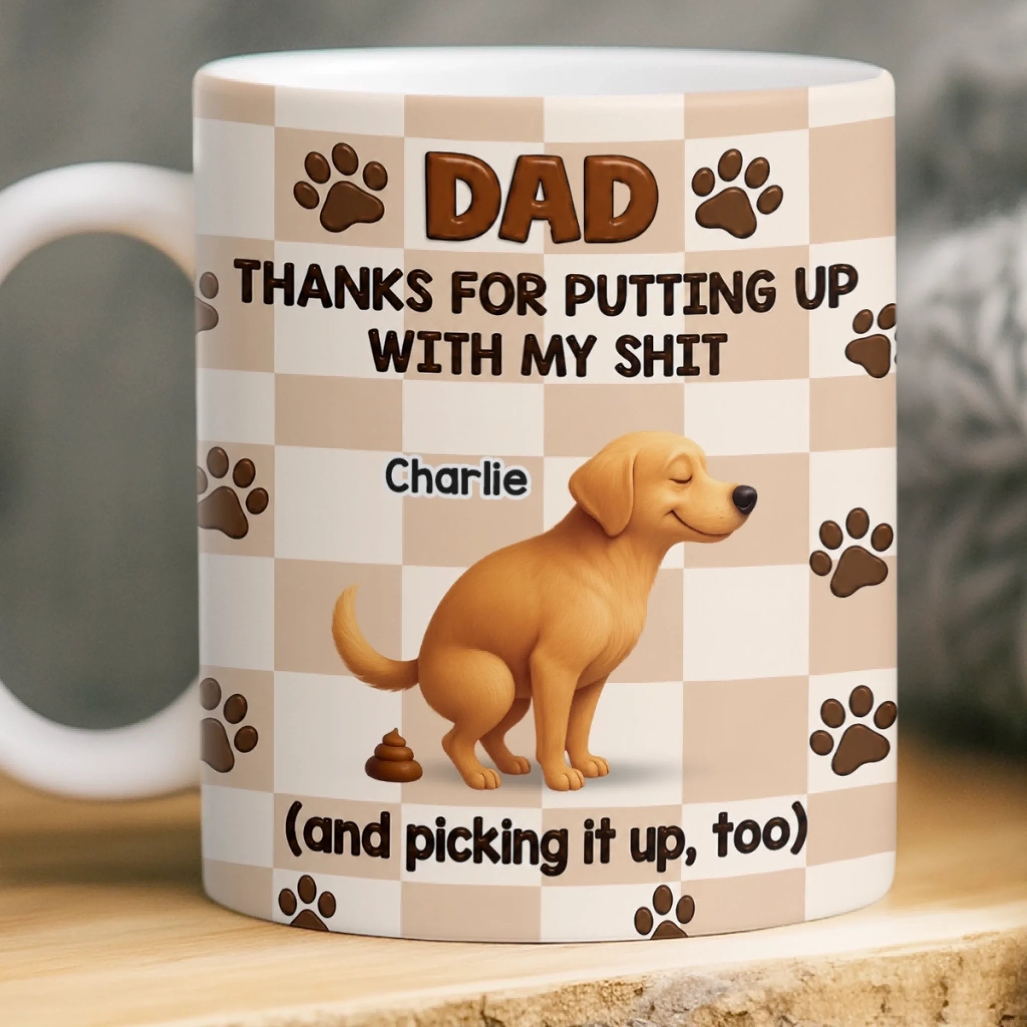 Custom Mug Personalized Father's Day Gift for Dog Dads, Cat Moms and Pet Lovers