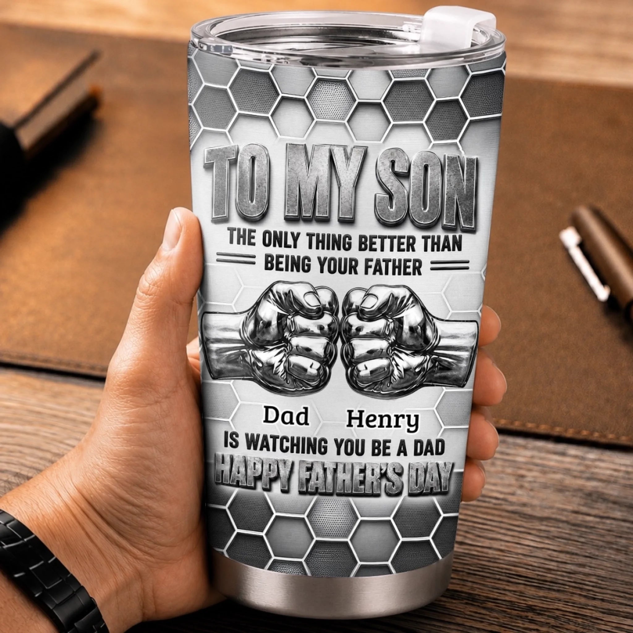 Personalized Father's Day Tumbler Gift for Son, Never Forget How Loved You Are