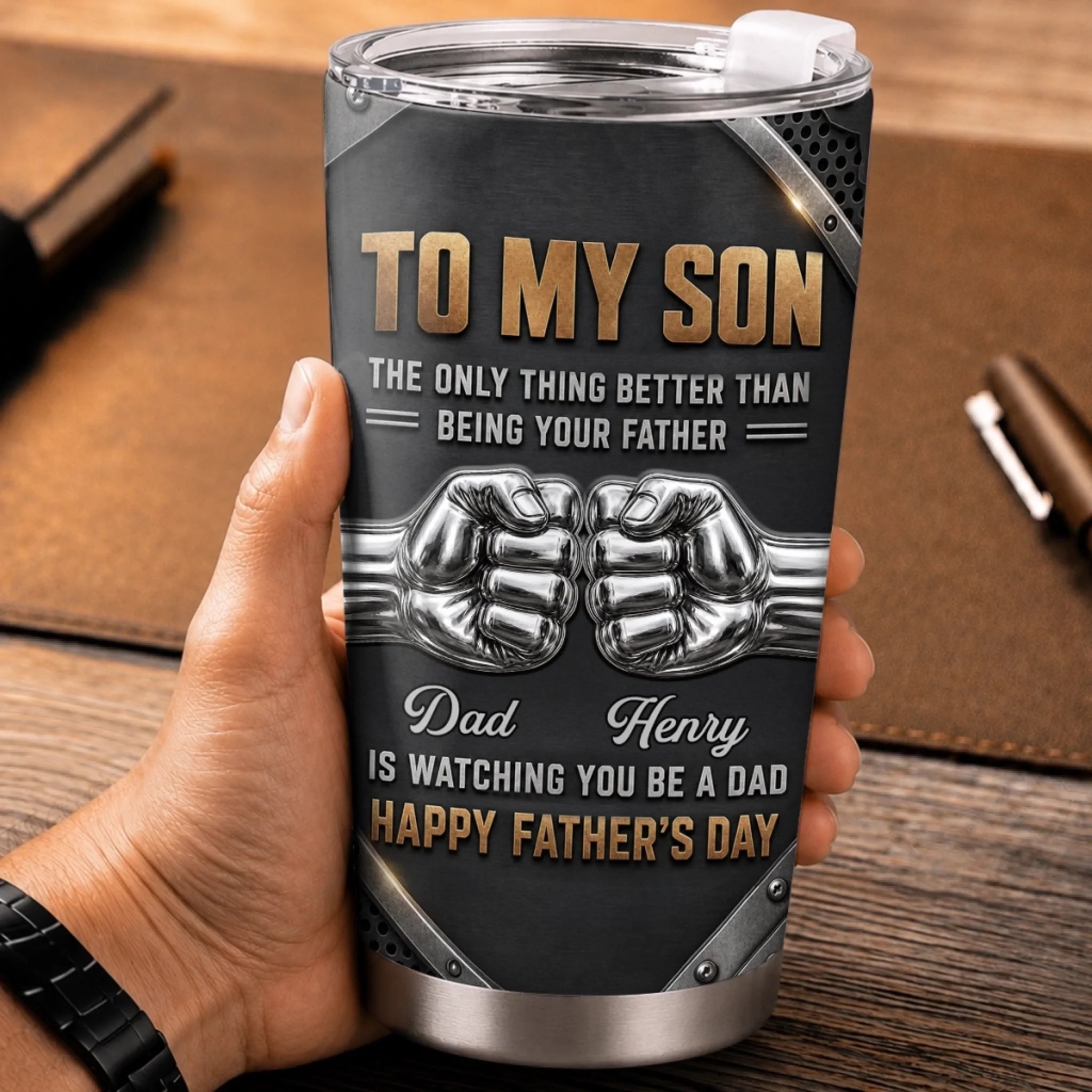 Personalized Father's Day Birthday Tumbler Gift for Son - You Make Life Beautiful Custom Drinkware