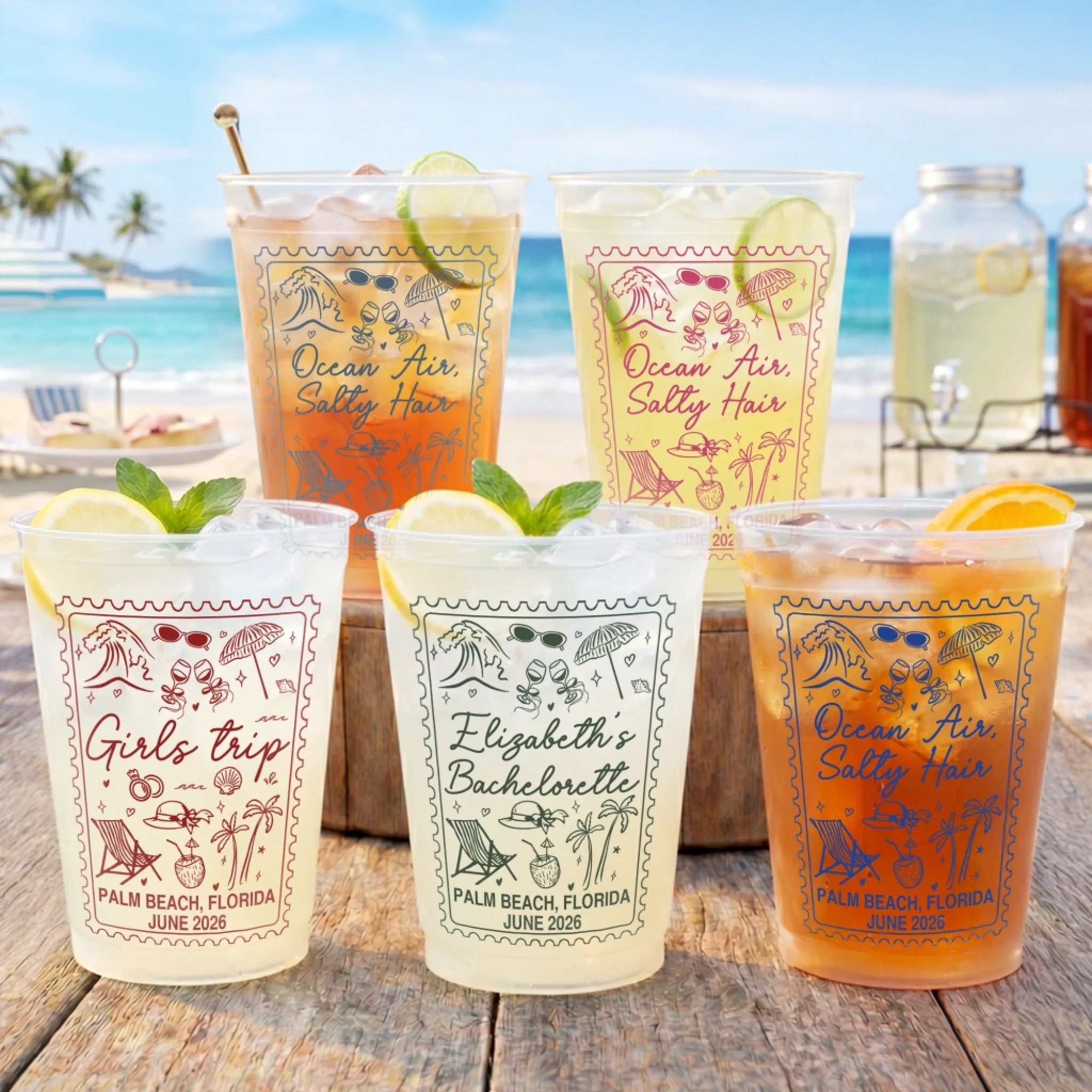 Custom Party Cups Personalized Summer Vacation Travel Gifts for Best Friends and Family Memories
