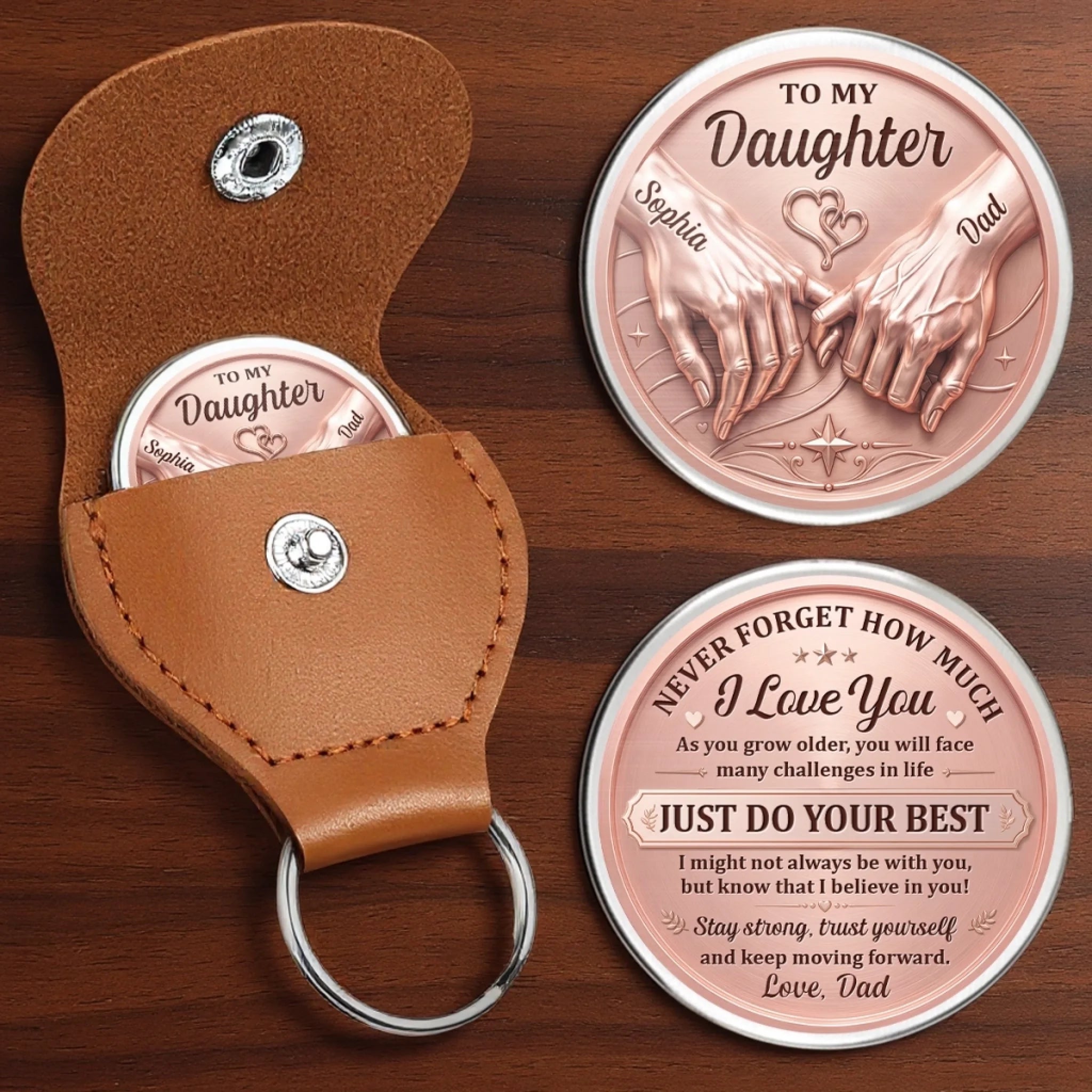 Custom Pocket Hug Personalized Birthday Gift for Daughter Just Do Your Best Keepsake