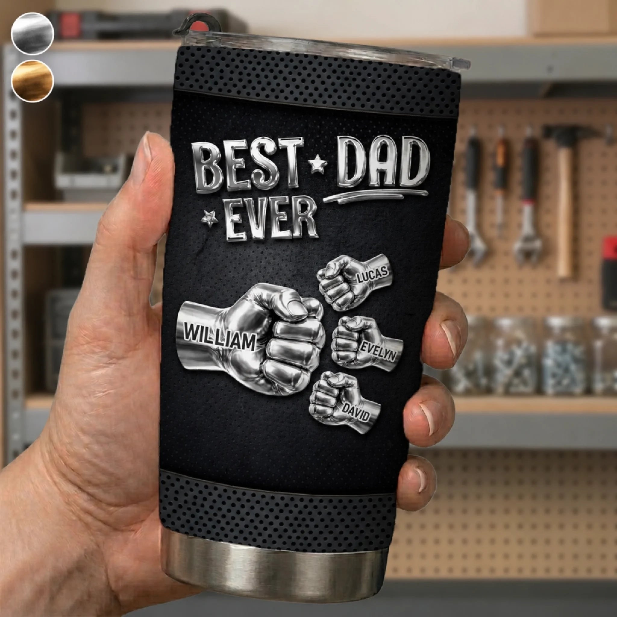Custom 3D Inflated Effect Printed Tumbler, Personalized Father's Day Birthday Gift for Dad or Grandpa