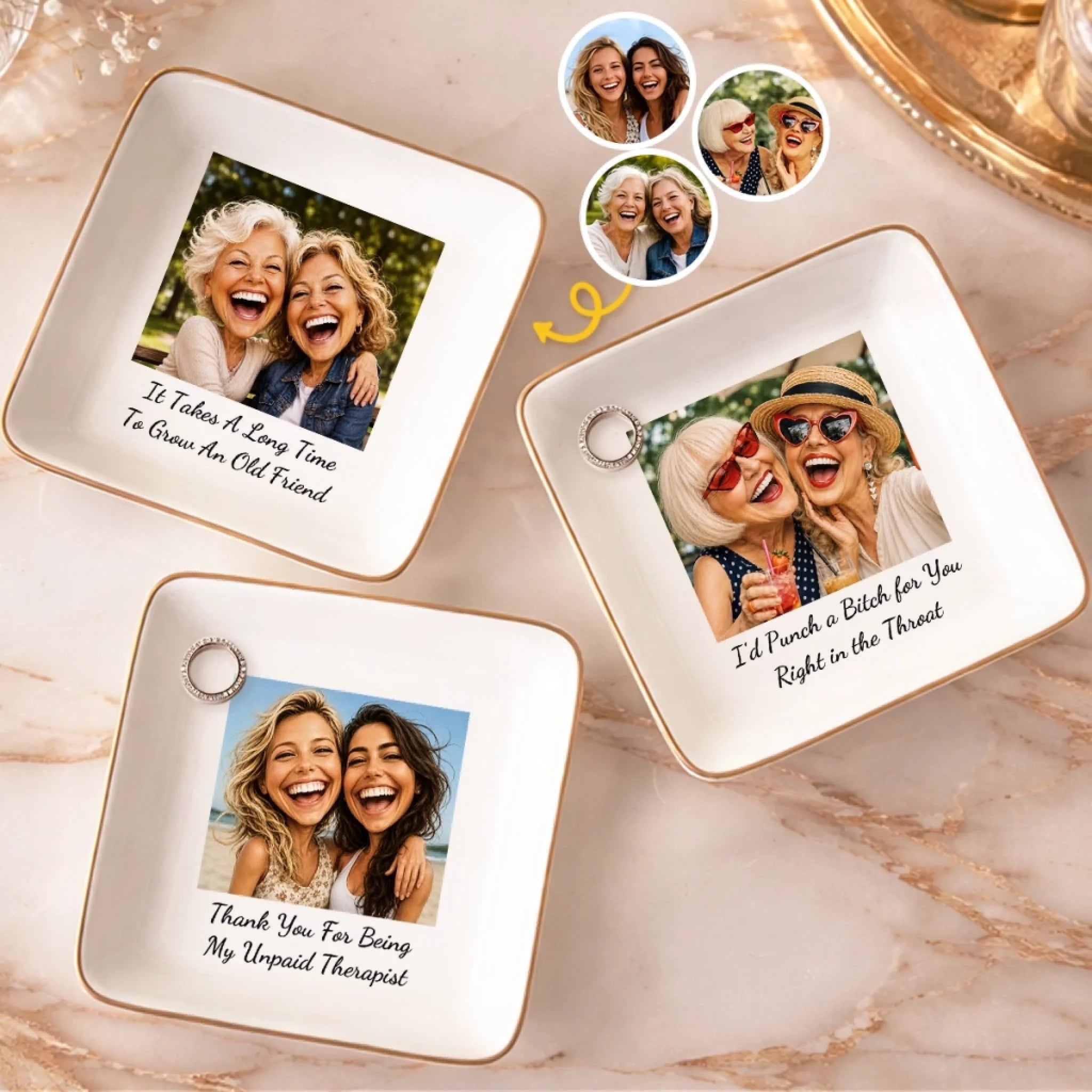 Personalized Photo Funny Caricature Jewelry Dish, My Favorite Weirdo Best Friend Birthday Gift