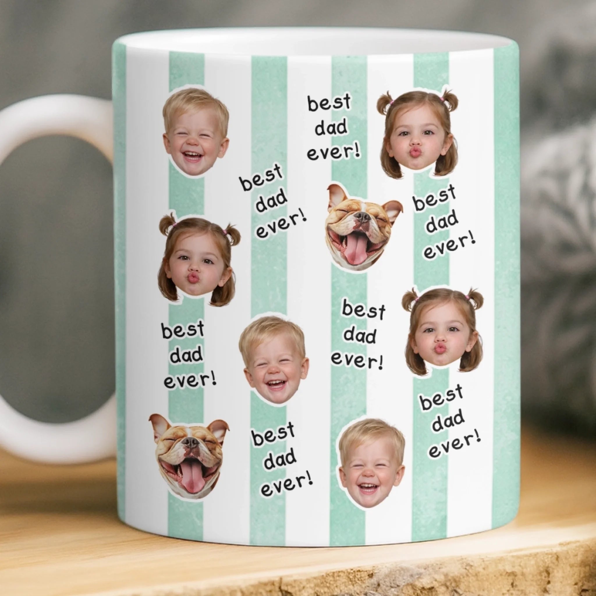 Custom Photo Mug Personalized Father's Day or Birthday Gift for Dad or Grandpa Fueled by Family Love