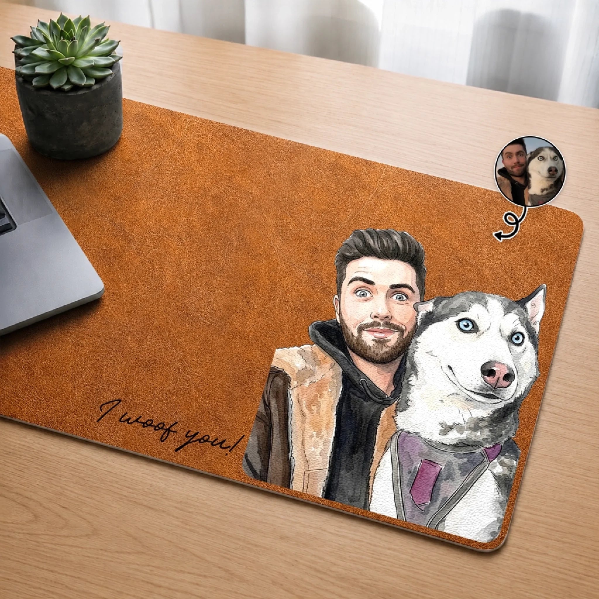 Custom Photo Desk Mat Personalized Father's Day or Birthday Gift for Dog and Cat Lovers