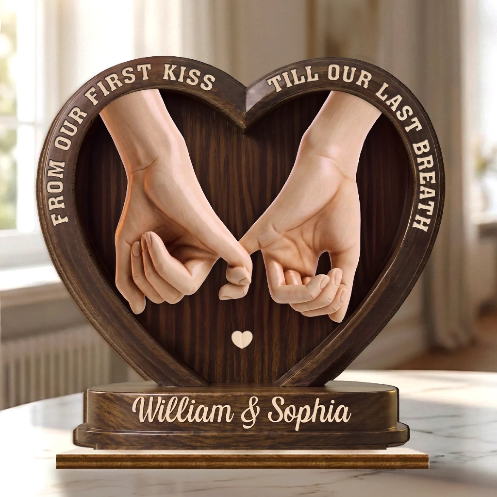 Custom 2-Layered Wooden Plaque Personalized Anniversary Wedding Gift for Husband and Wife