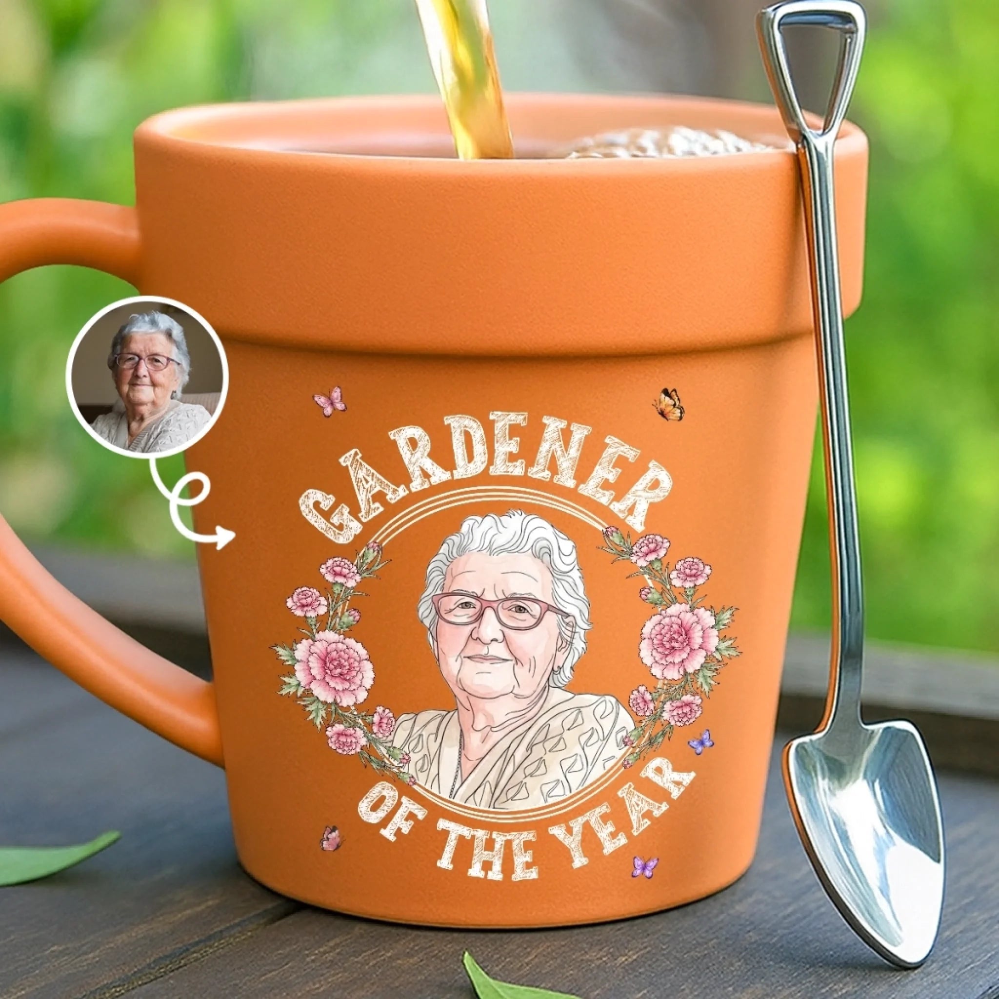 Custom Photo Ceramic Plant Pot Mug Personalized Birthday Garden Gift for Gardeners