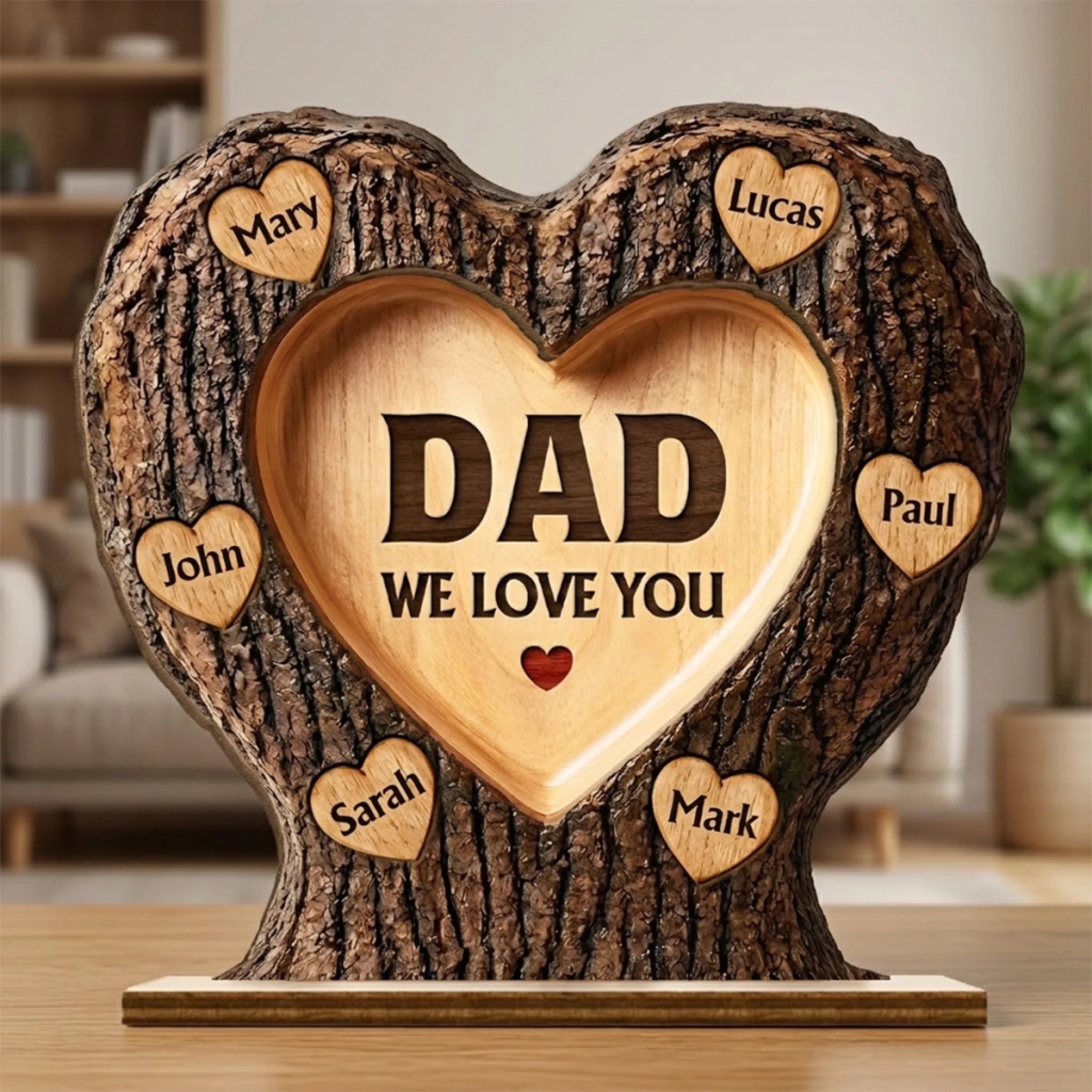 Custom 2-Layered Wooden Plaque Personalized Dad Is My Everyday Hero Gift for Father's Day or Birthday