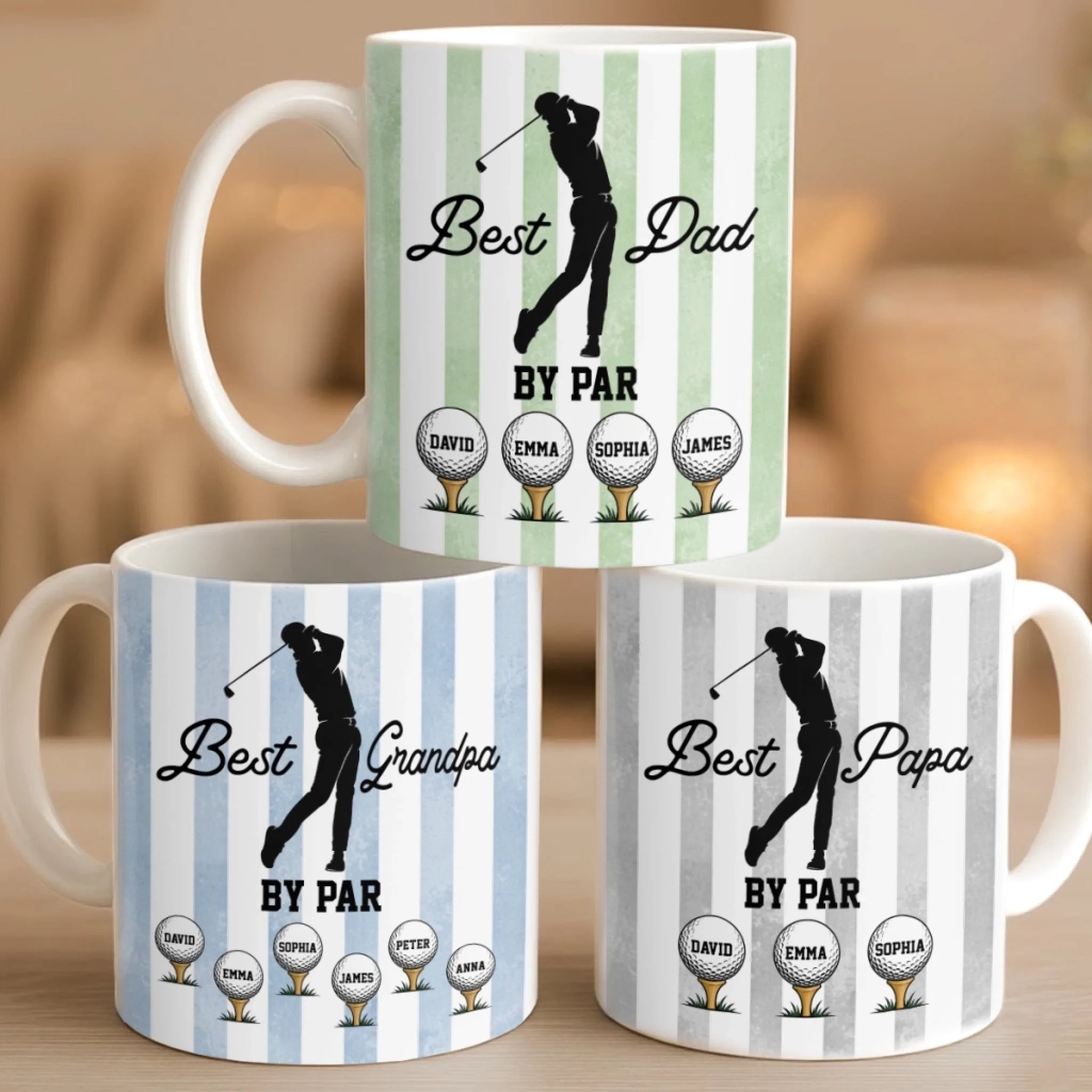 Custom Mug Personalized Father's Day or Birthday Golf Gift for Dad or Grandpa Swing Easy Enjoy Life